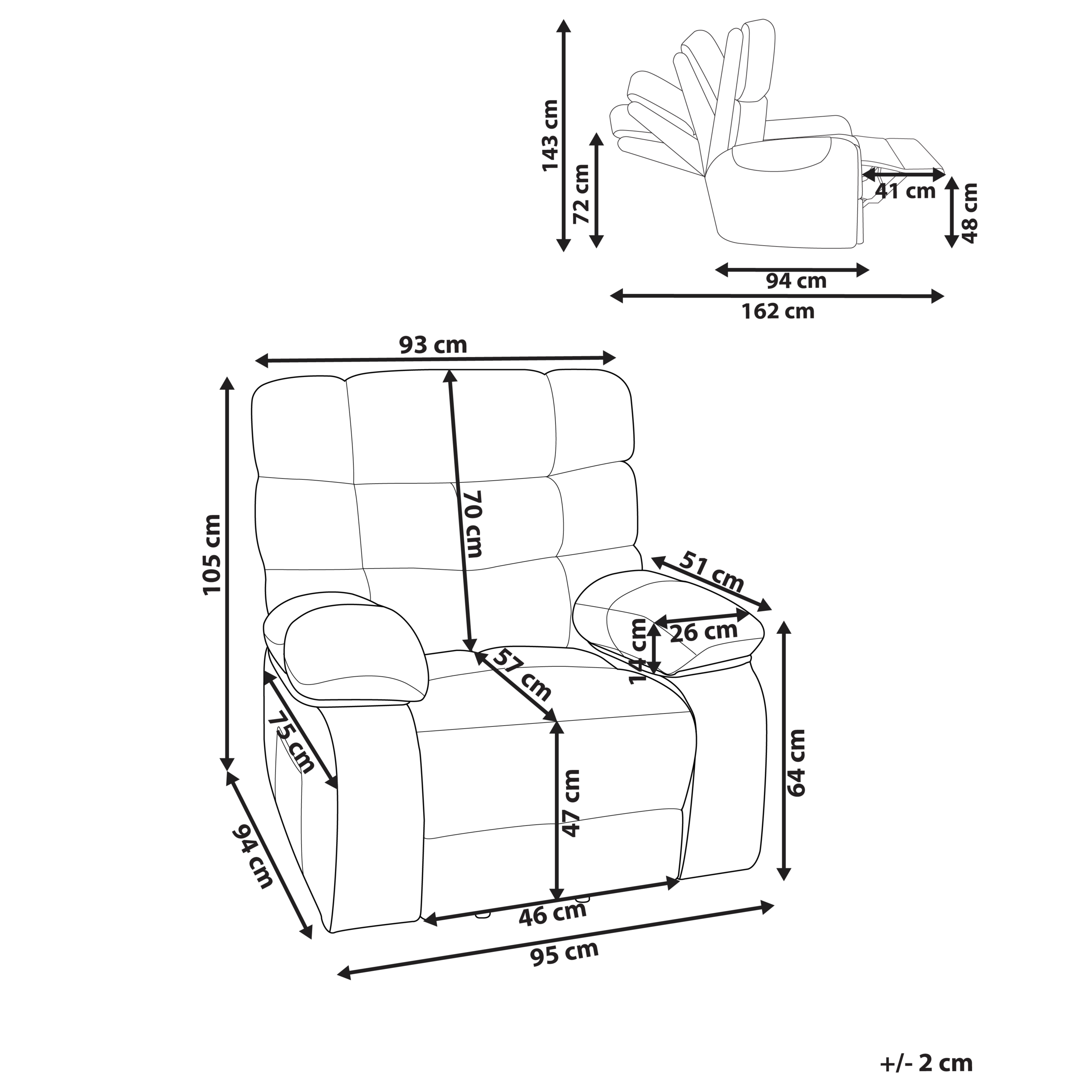Fotoliu cu recliner electric ARES Suport pentru picioare retractabil  Bej deschis [3]