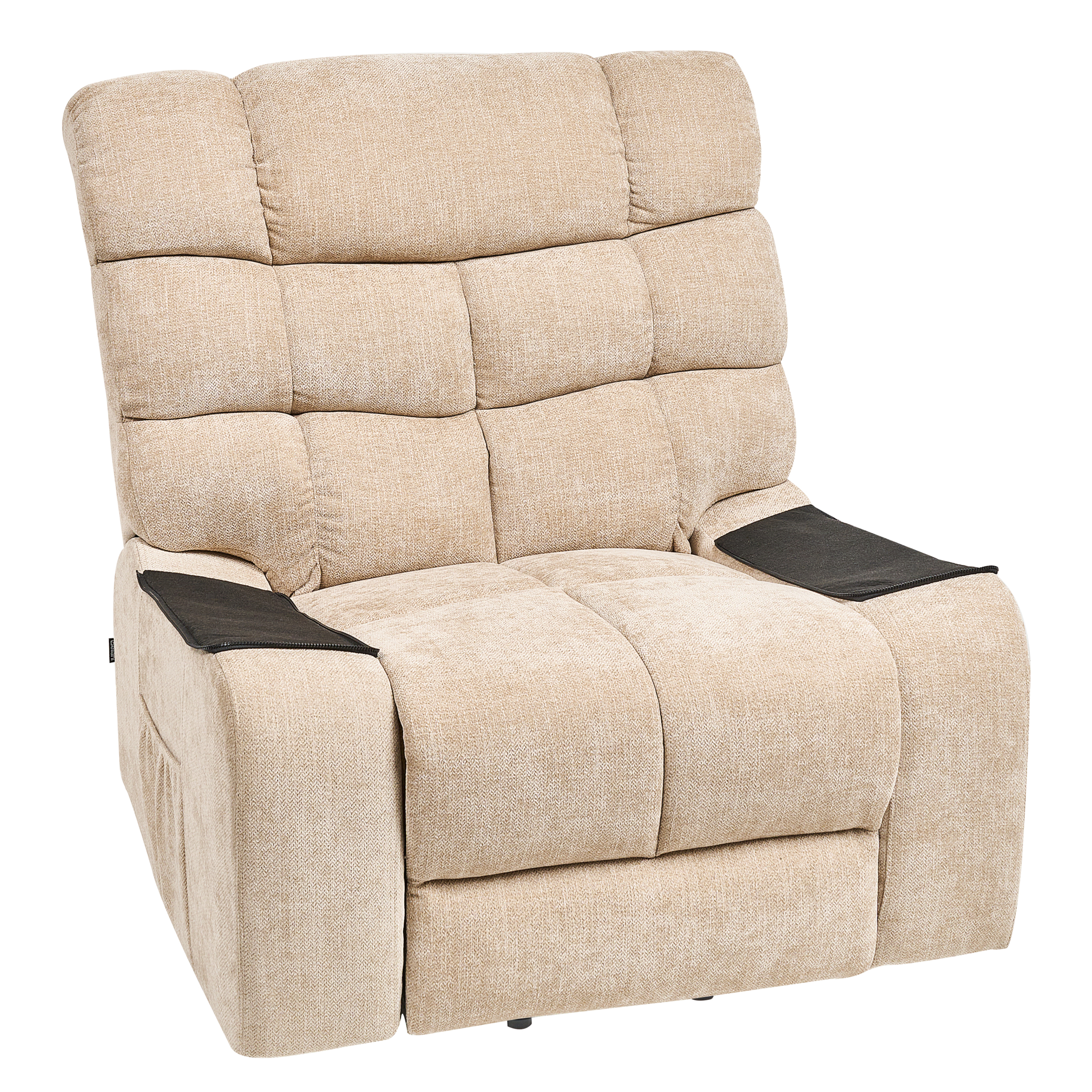 Armchair with Electric Recliner ARES Retractable Footrest Beige [7]