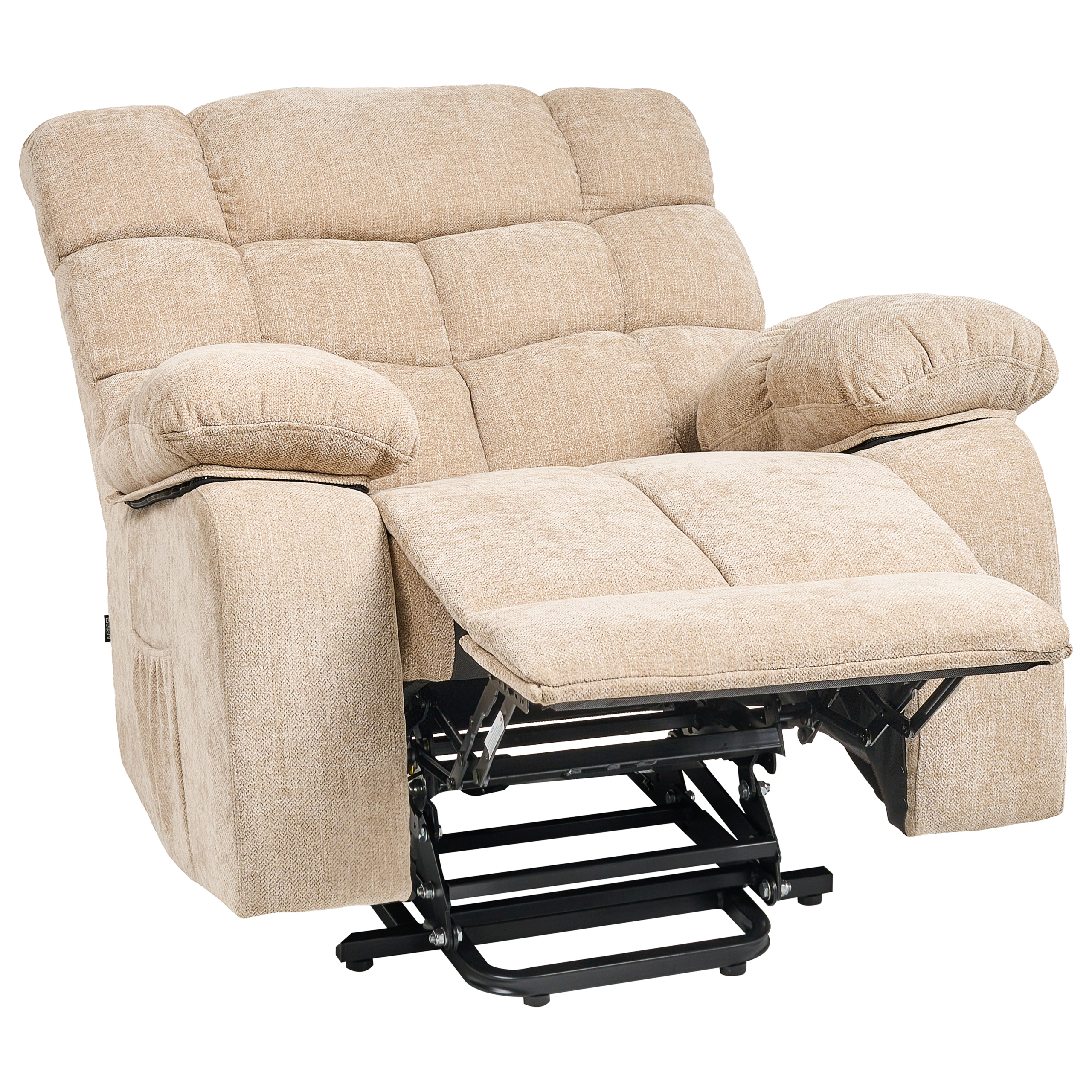 Armchair with Electric Recliner ARES Retractable Footrest Beige [8]