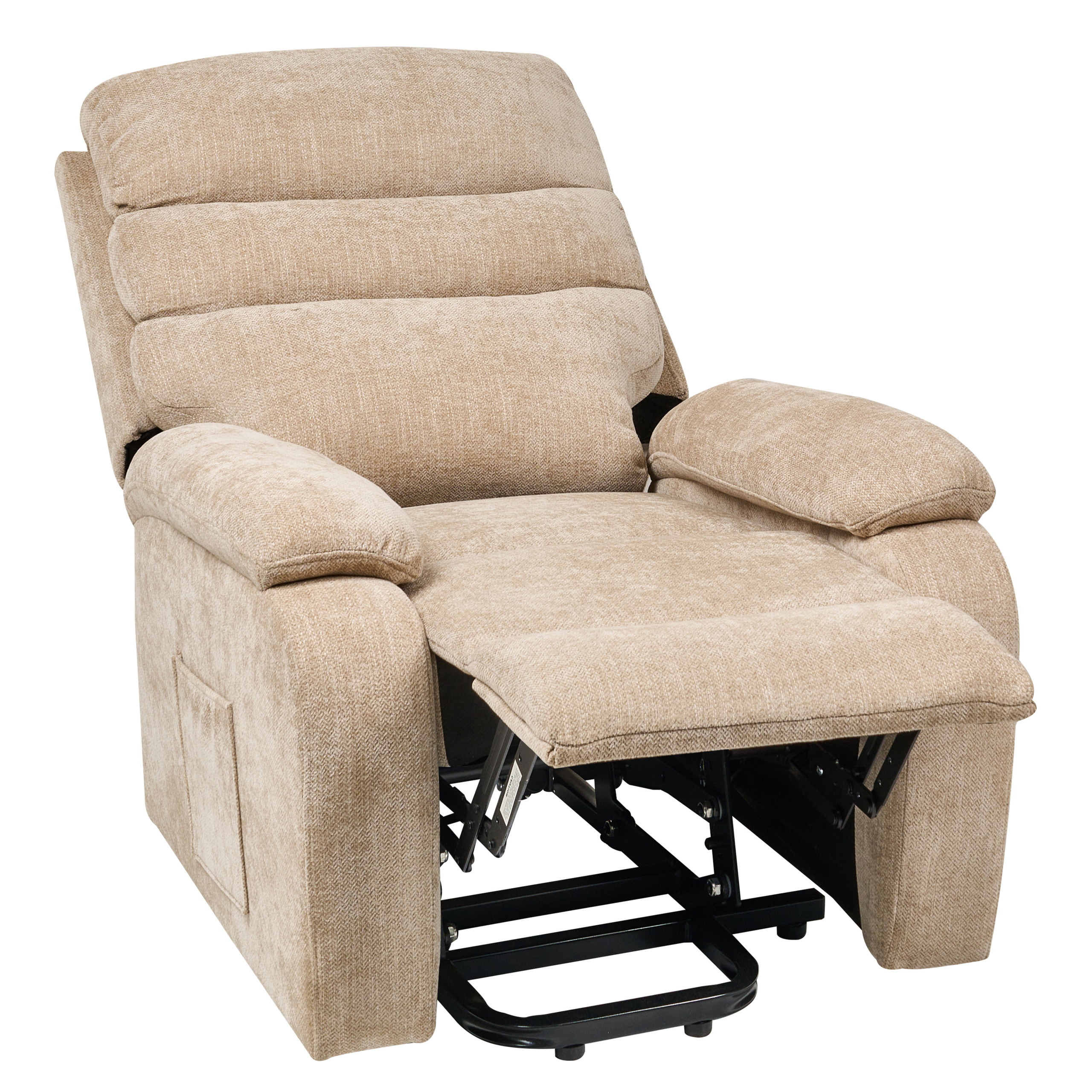 RISE electric recliner chair Retractable footrest Beige [2]