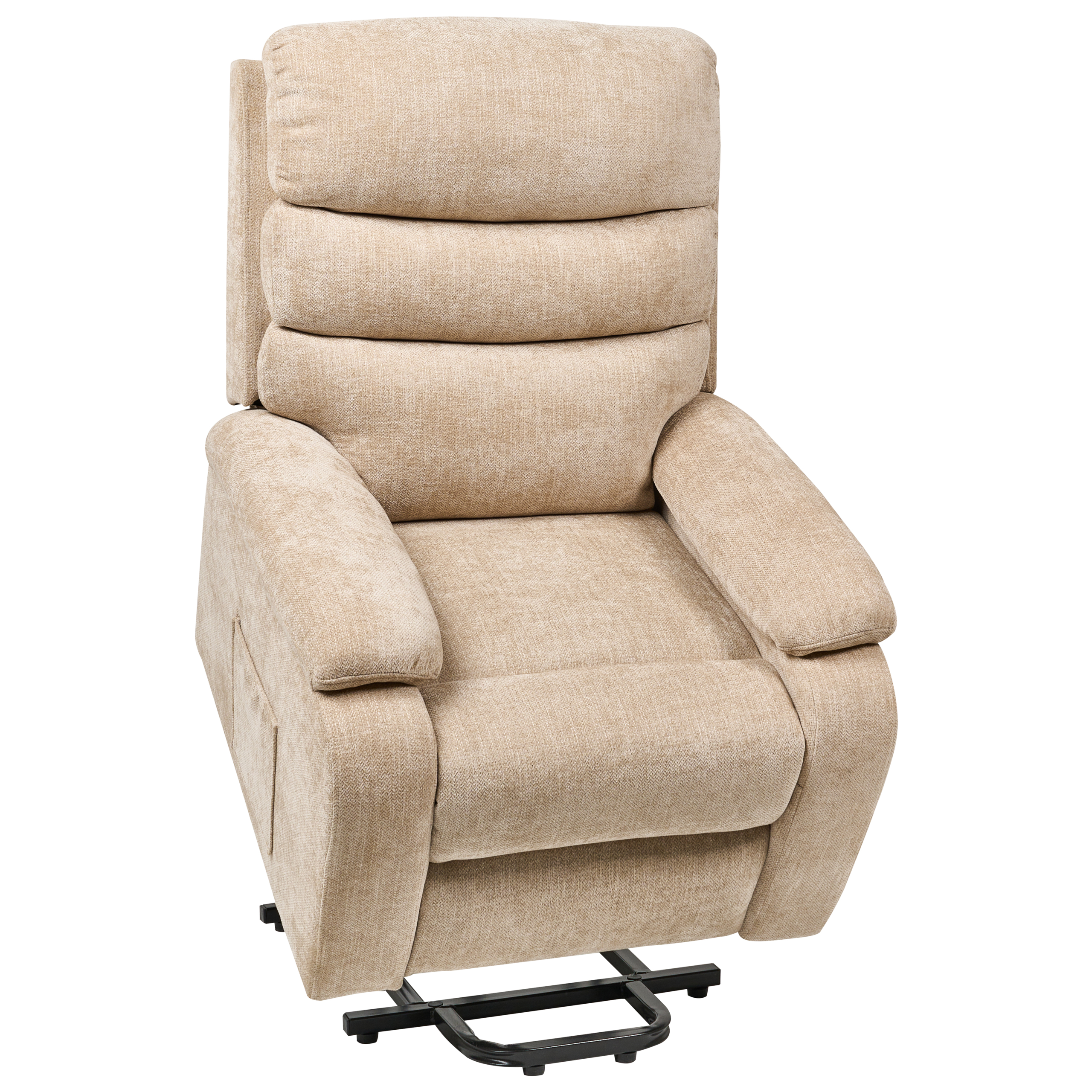 RISE electric recliner chair Retractable footrest Beige [7]