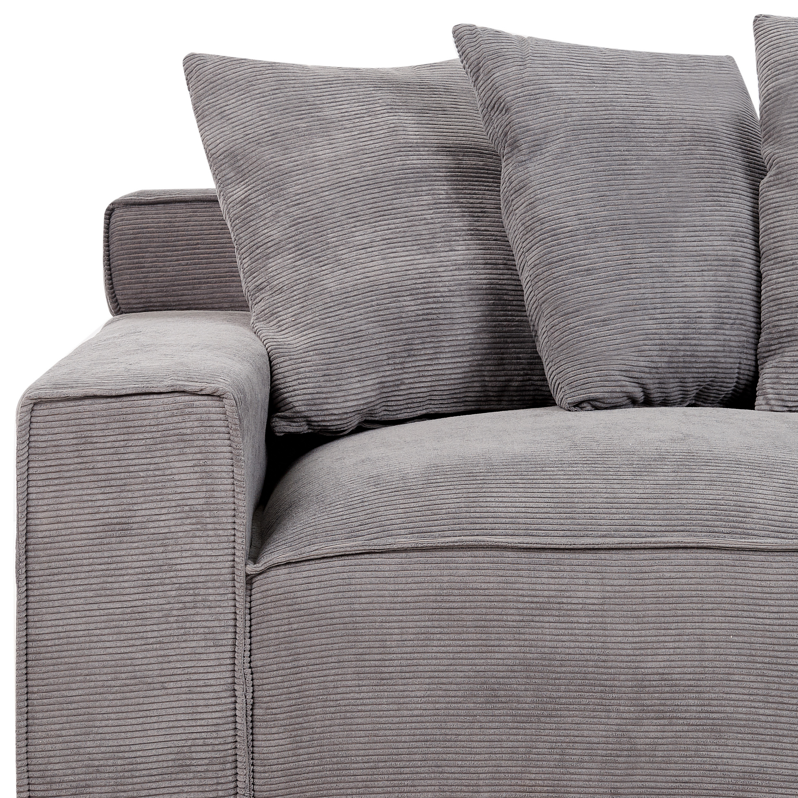 3-seater sofa VISKAN Velour Dark grey [7]