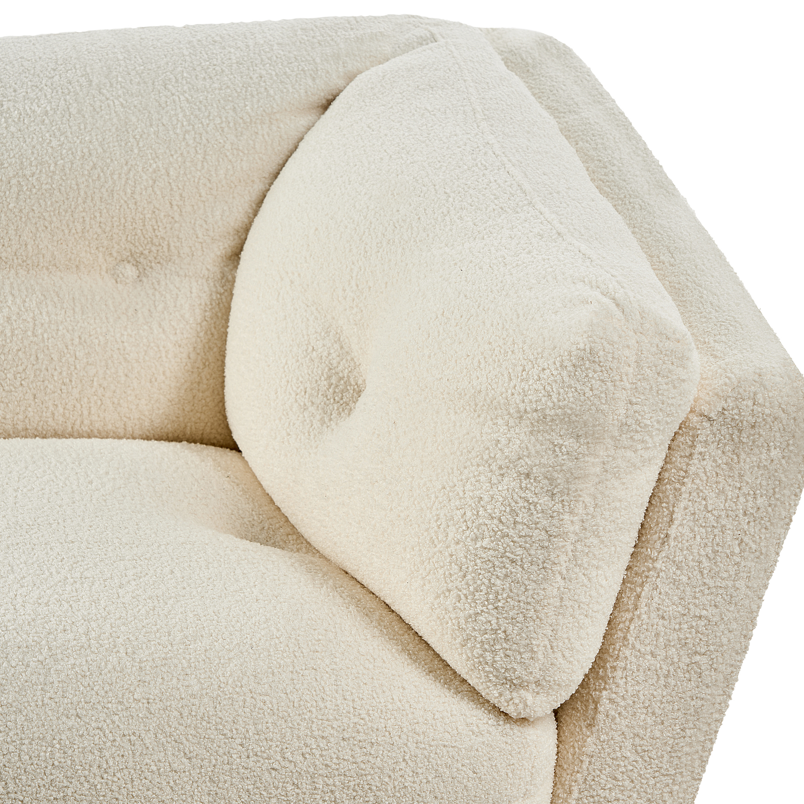 Canapea cu 3 locuri LENVIK Boucle Alb [8]