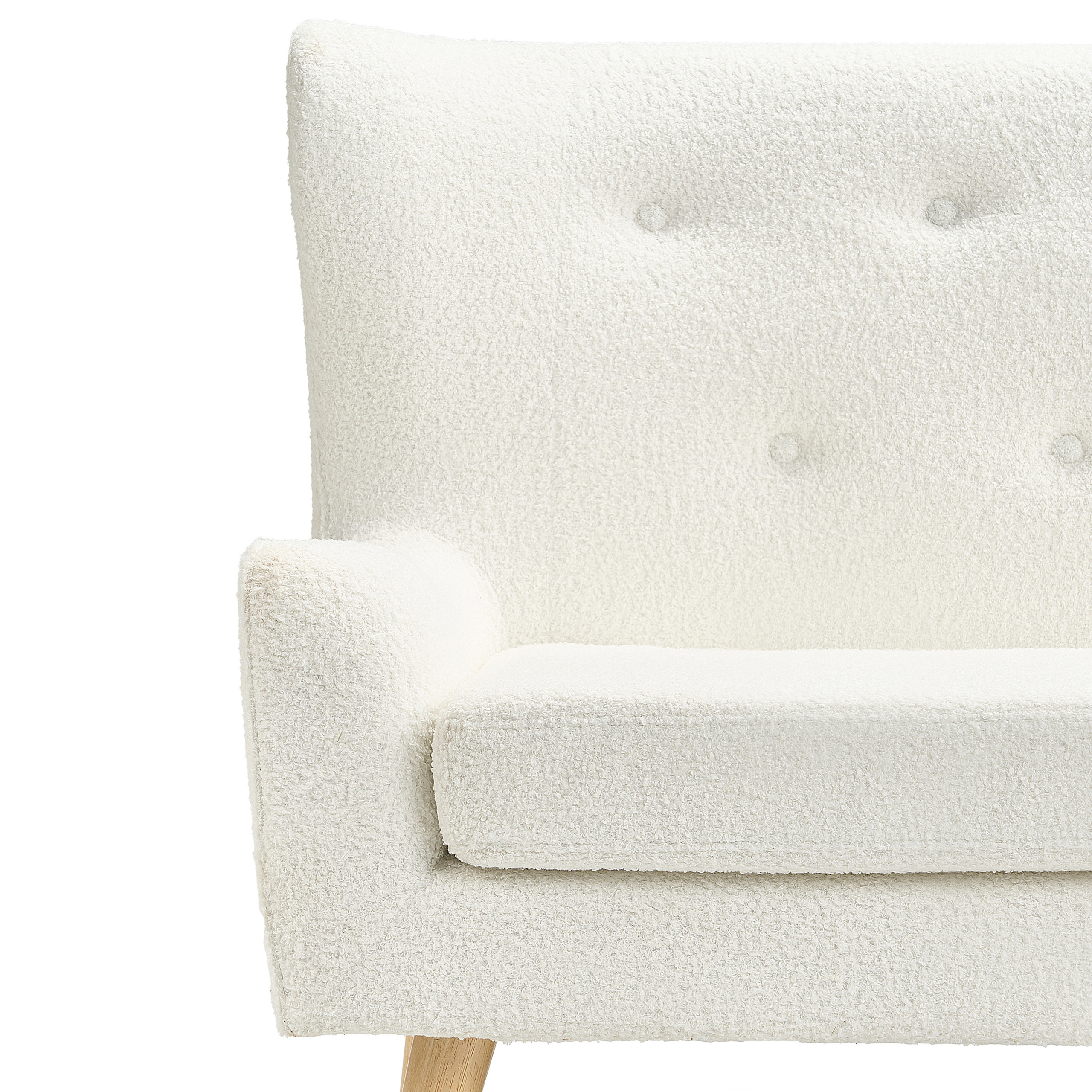 Bancă tapițată cu 2 locuri SKIBBY Boucle Alb-murdar [7]