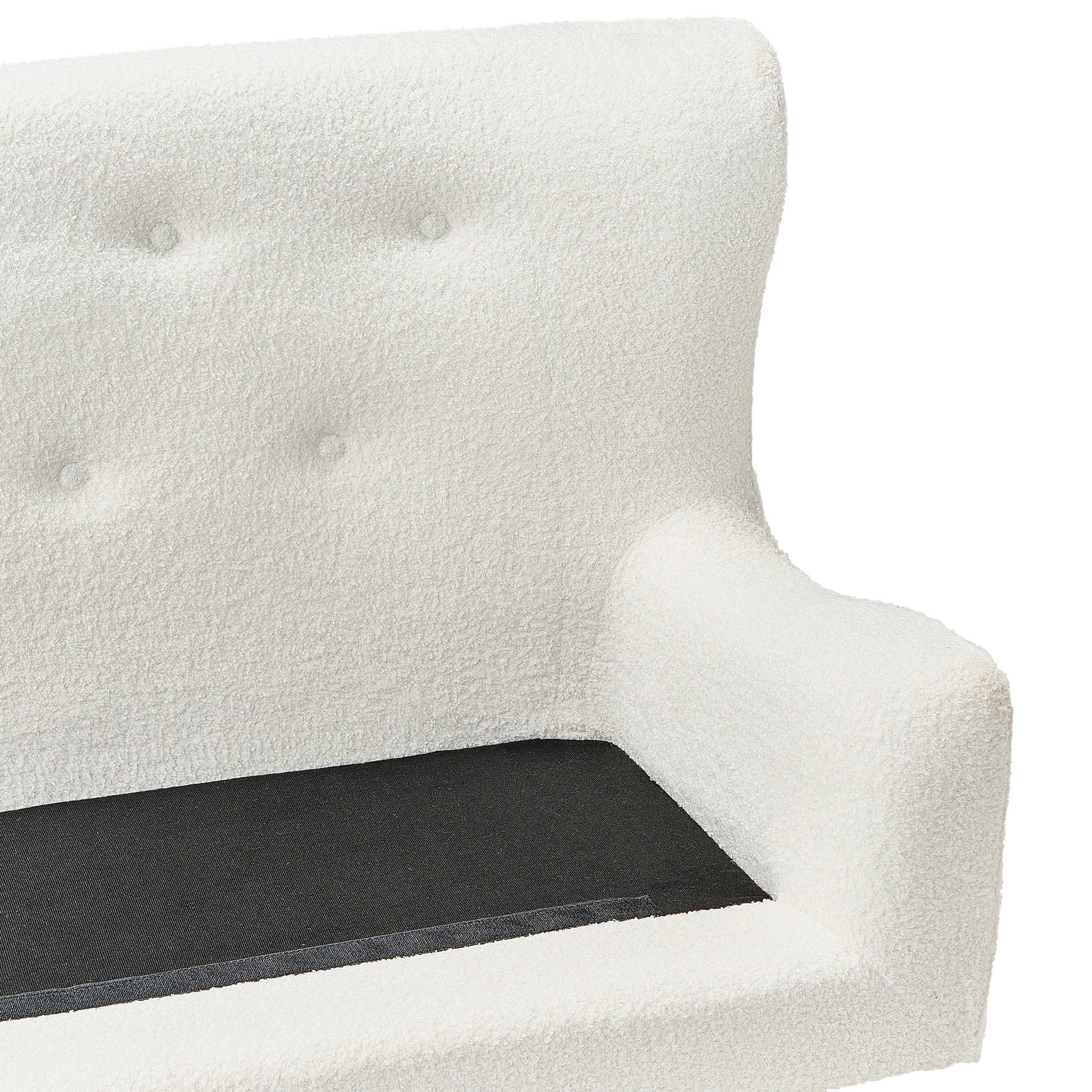 Bancă tapițată cu 2 locuri SKIBBY Boucle Alb-murdar [9]