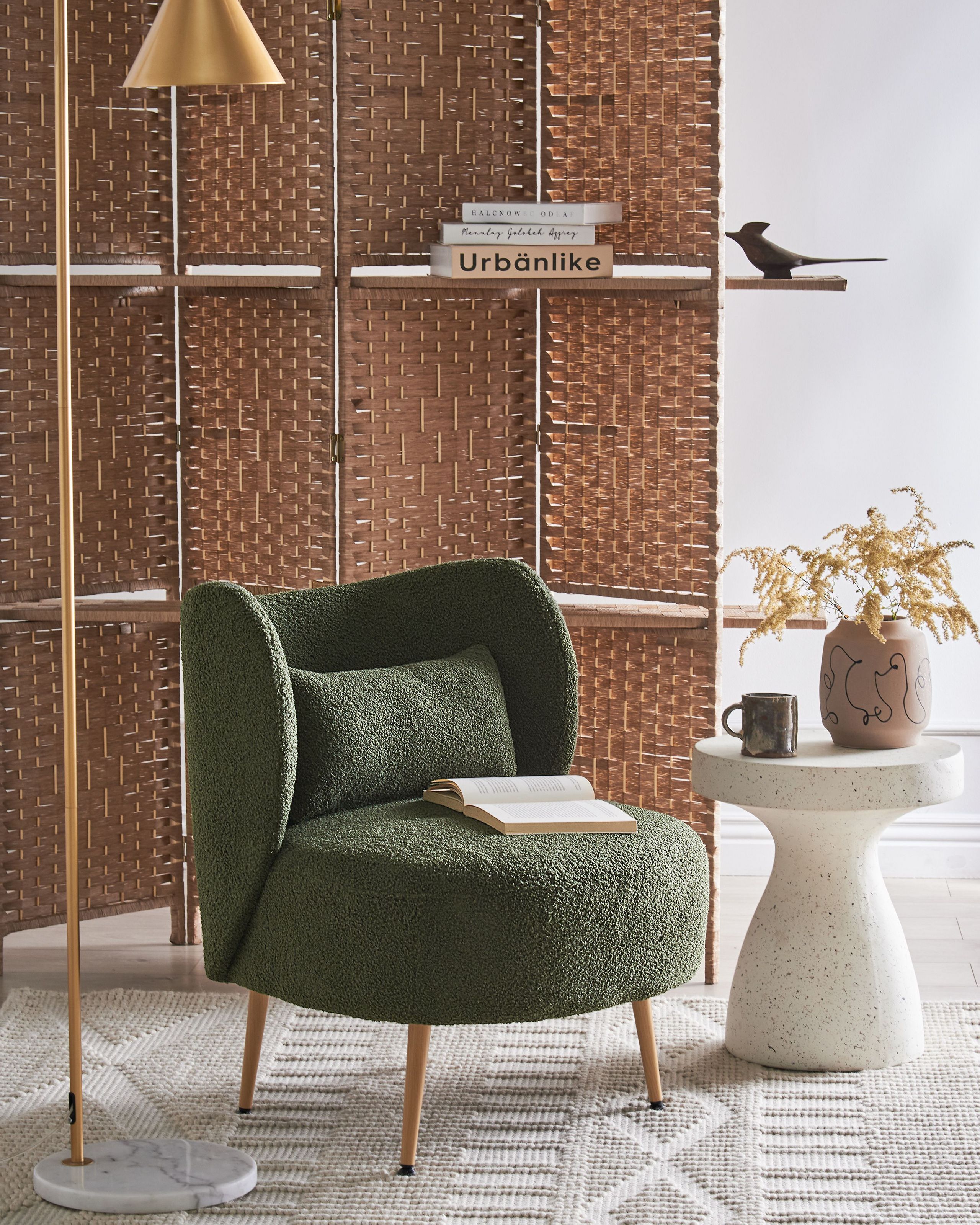 OTSBY II armchair with Boucle cushion Dark green [1]