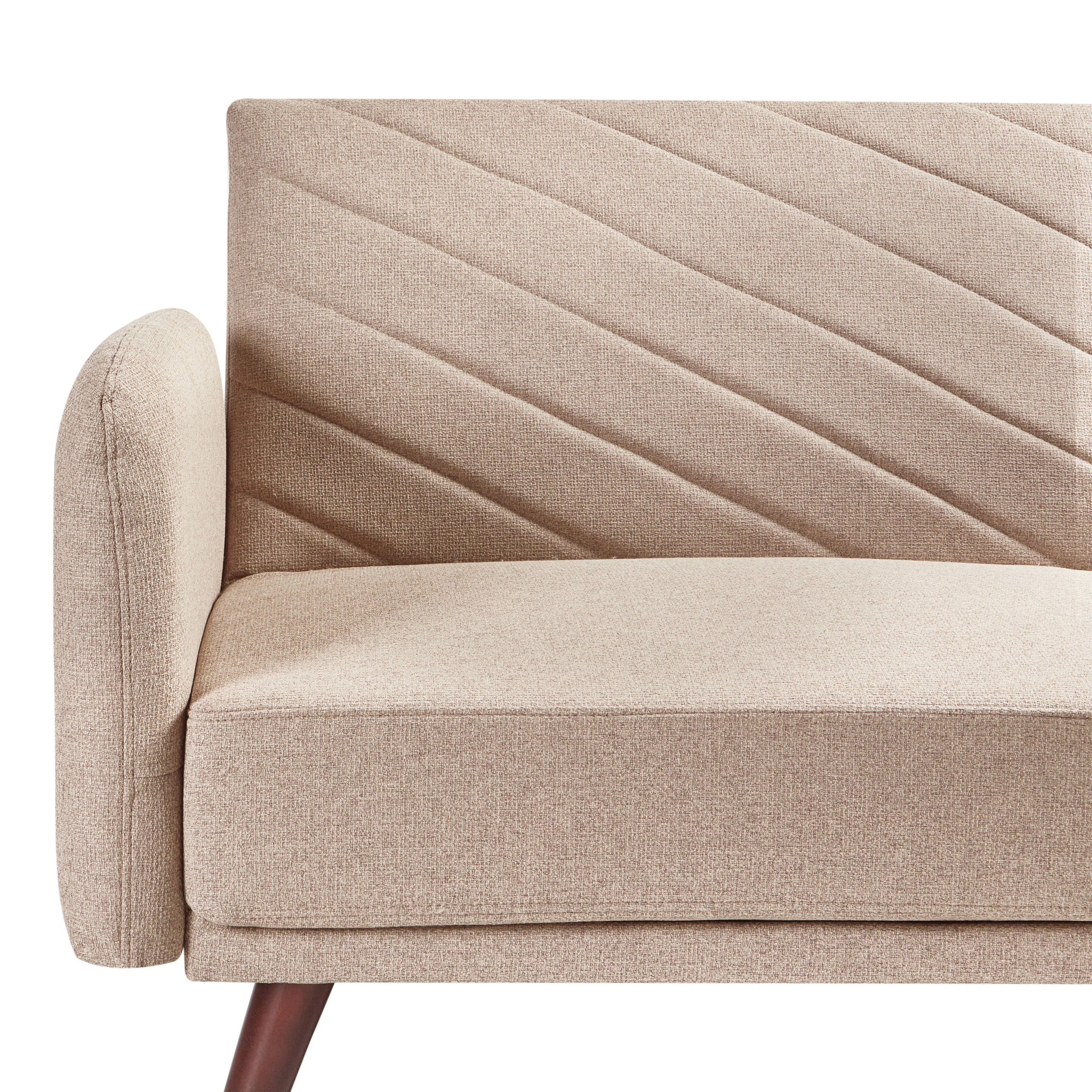 3-seater sofa SENJA Synthetic Linen Light Brown [7]