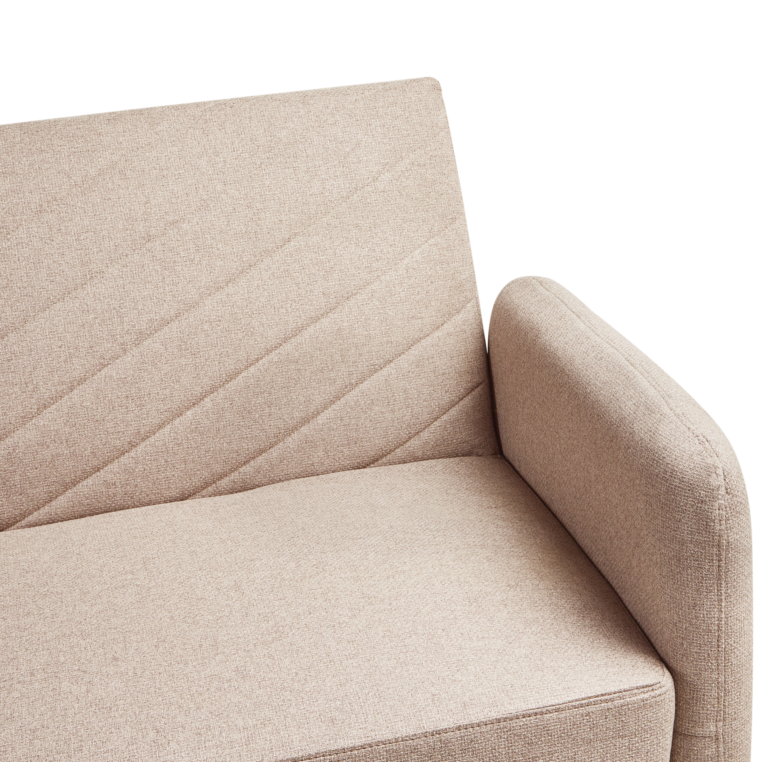 3-seater sofa SENJA Synthetic Linen Light Brown [8]