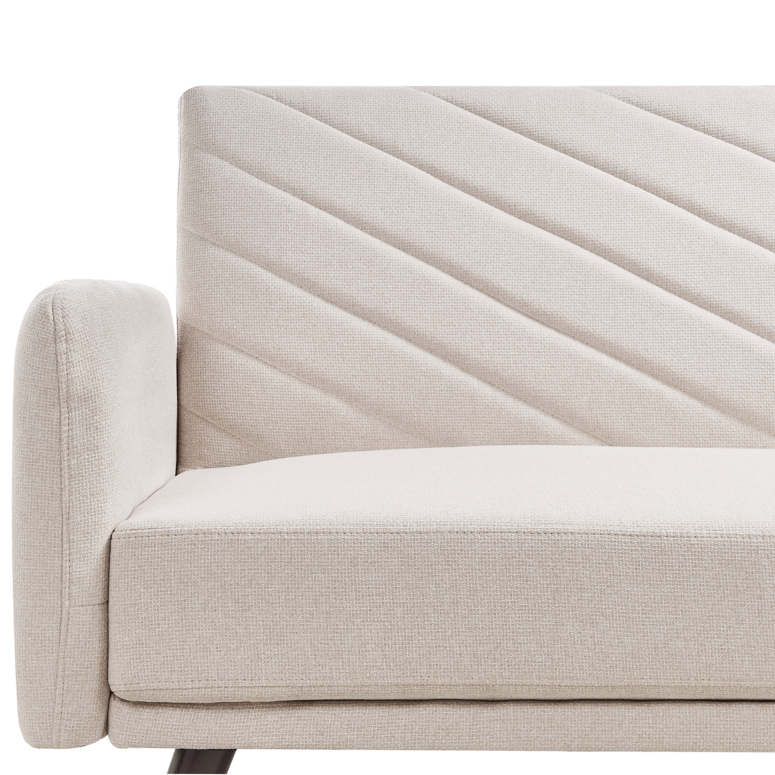 SENJA 3-Seater Sofa Bed Synthetic Linen Light Beige [7]