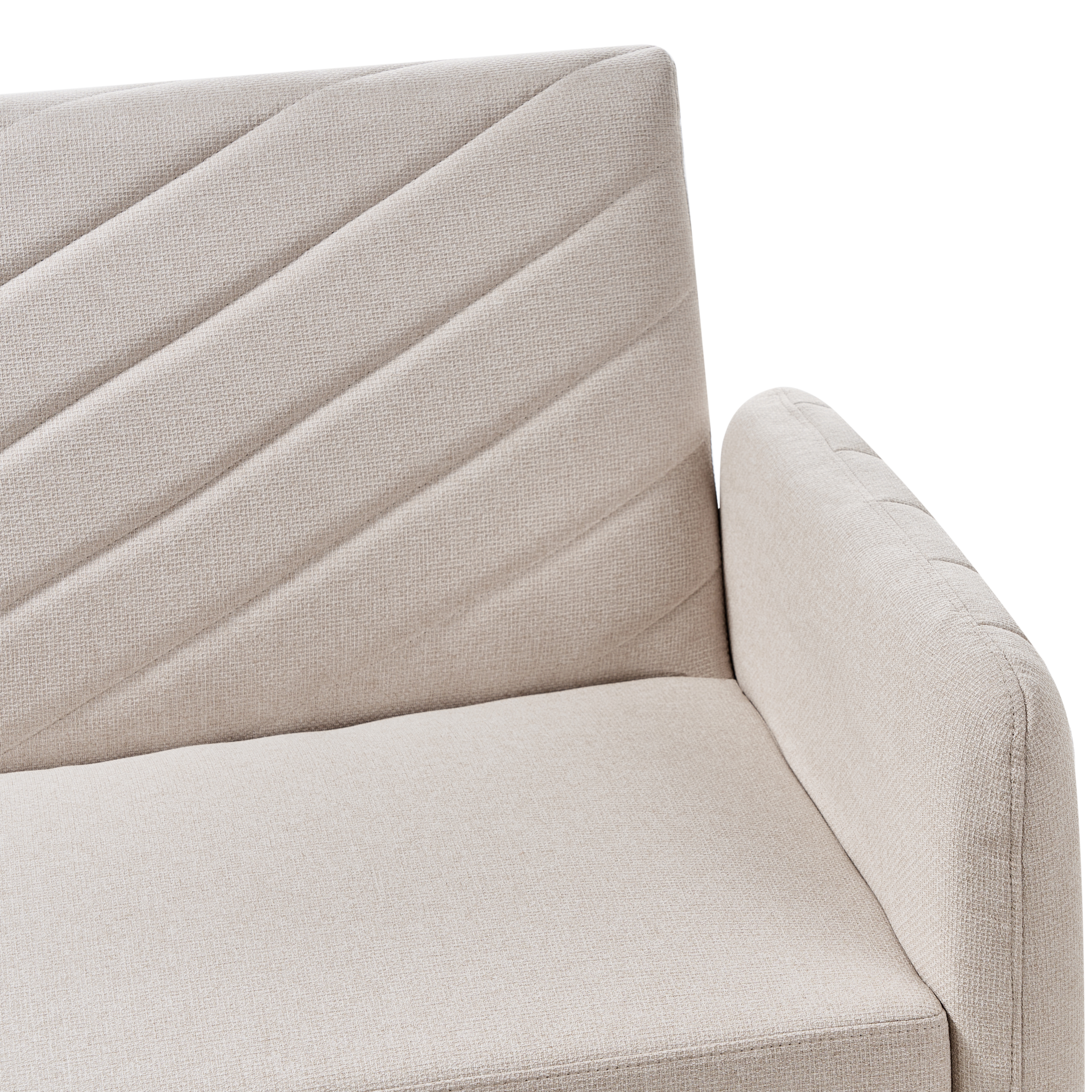 SENJA 3-Seater Sofa Bed Synthetic Linen Light Beige [8]