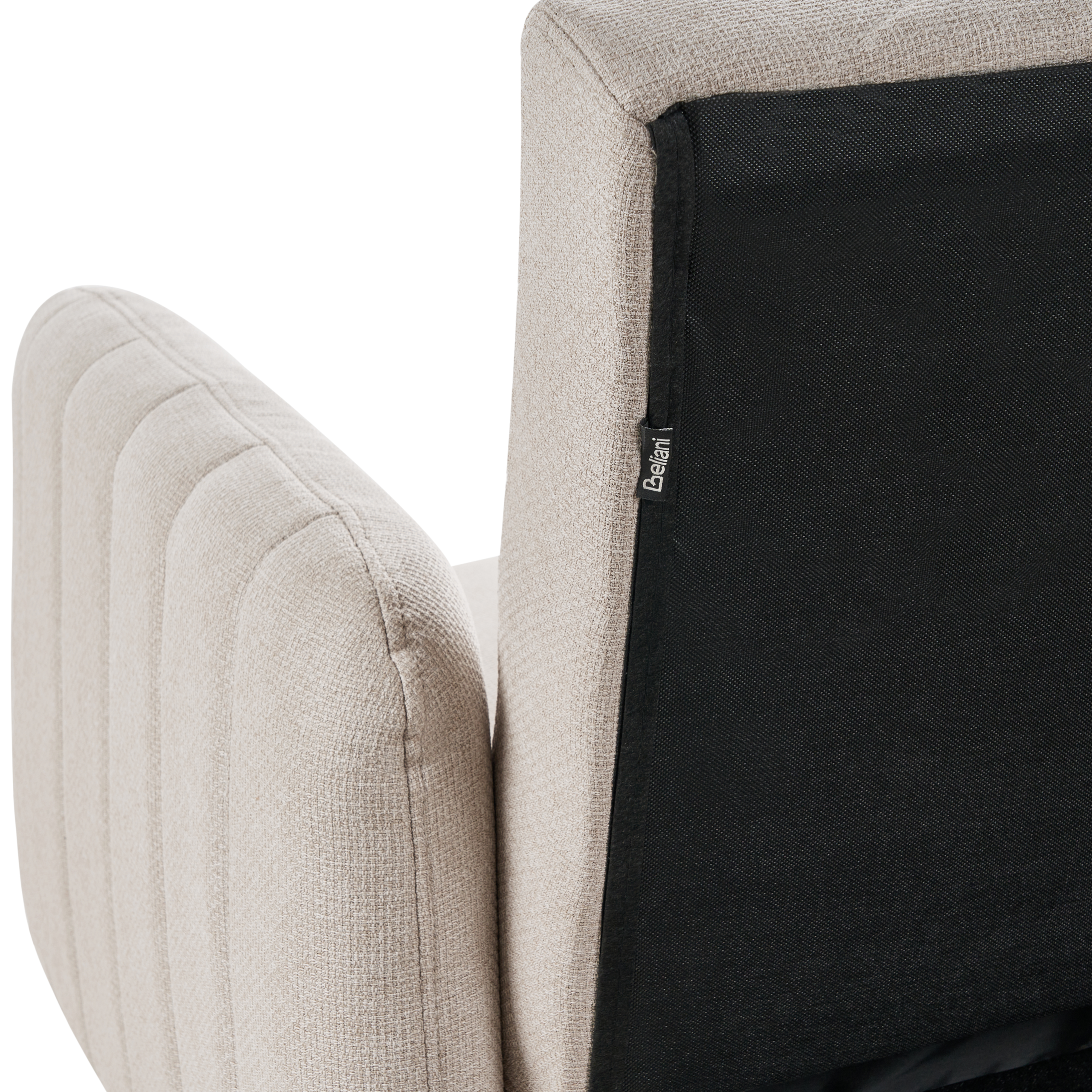 SENJA 3-Seater Sofa Bed Synthetic Linen Light Beige [9]