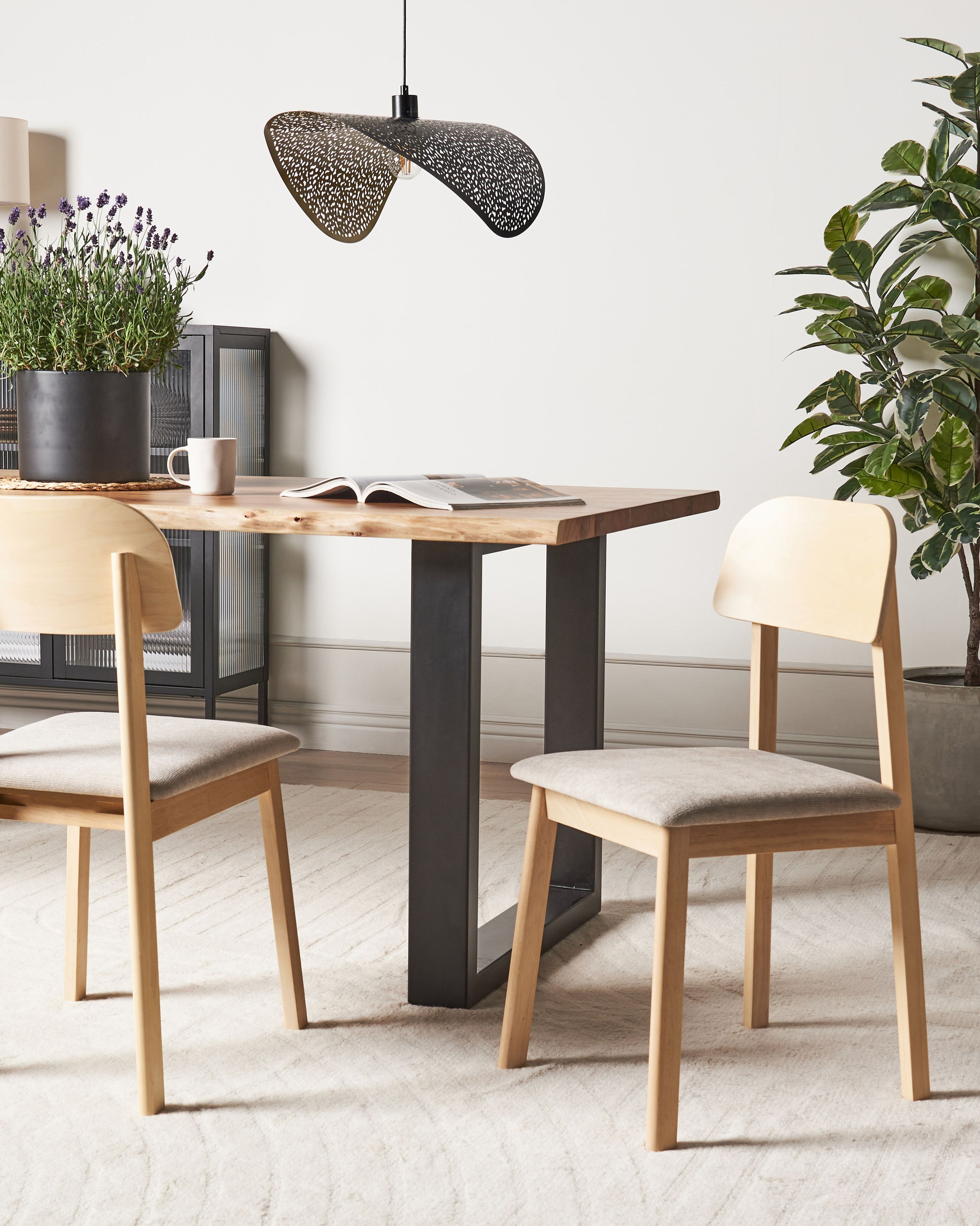 Scaun dining - Set of 2 SCANDIA dining chairs Taupe wood