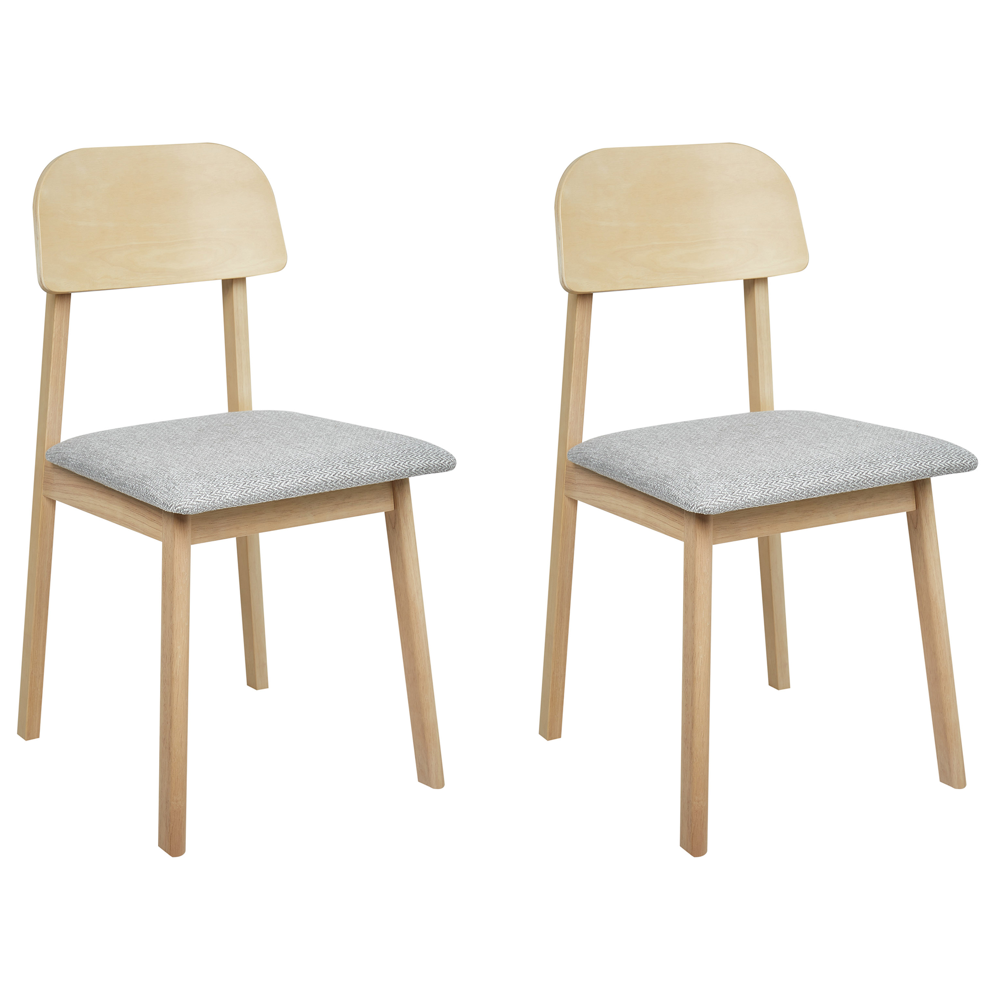 Set of 2 chairs Dining SCANDIA Wood Light Grey [2]