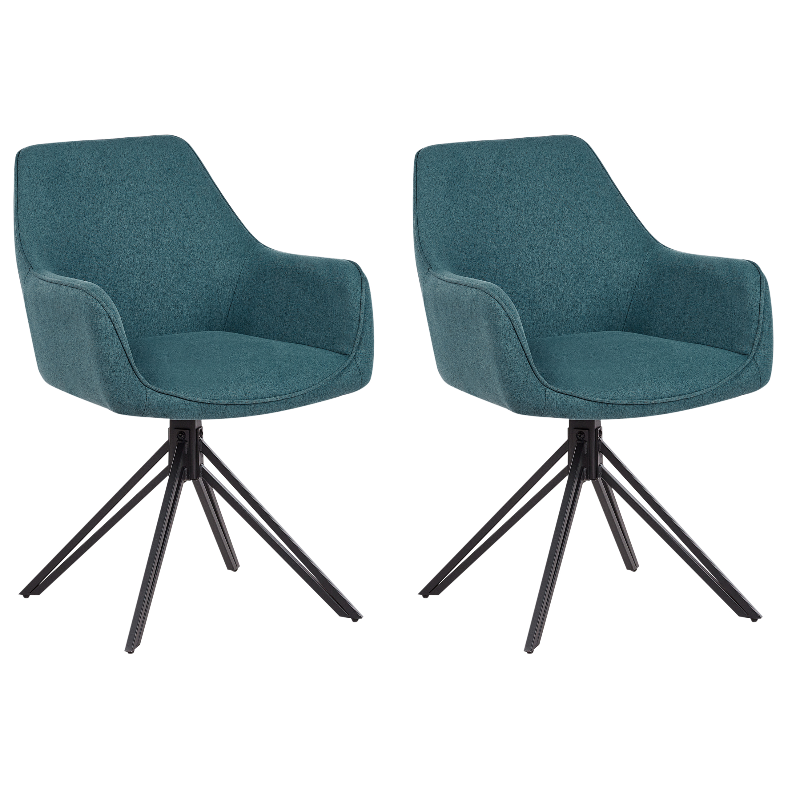 Set of 2 dining chairs JODAR Swivel Green Blue [2]