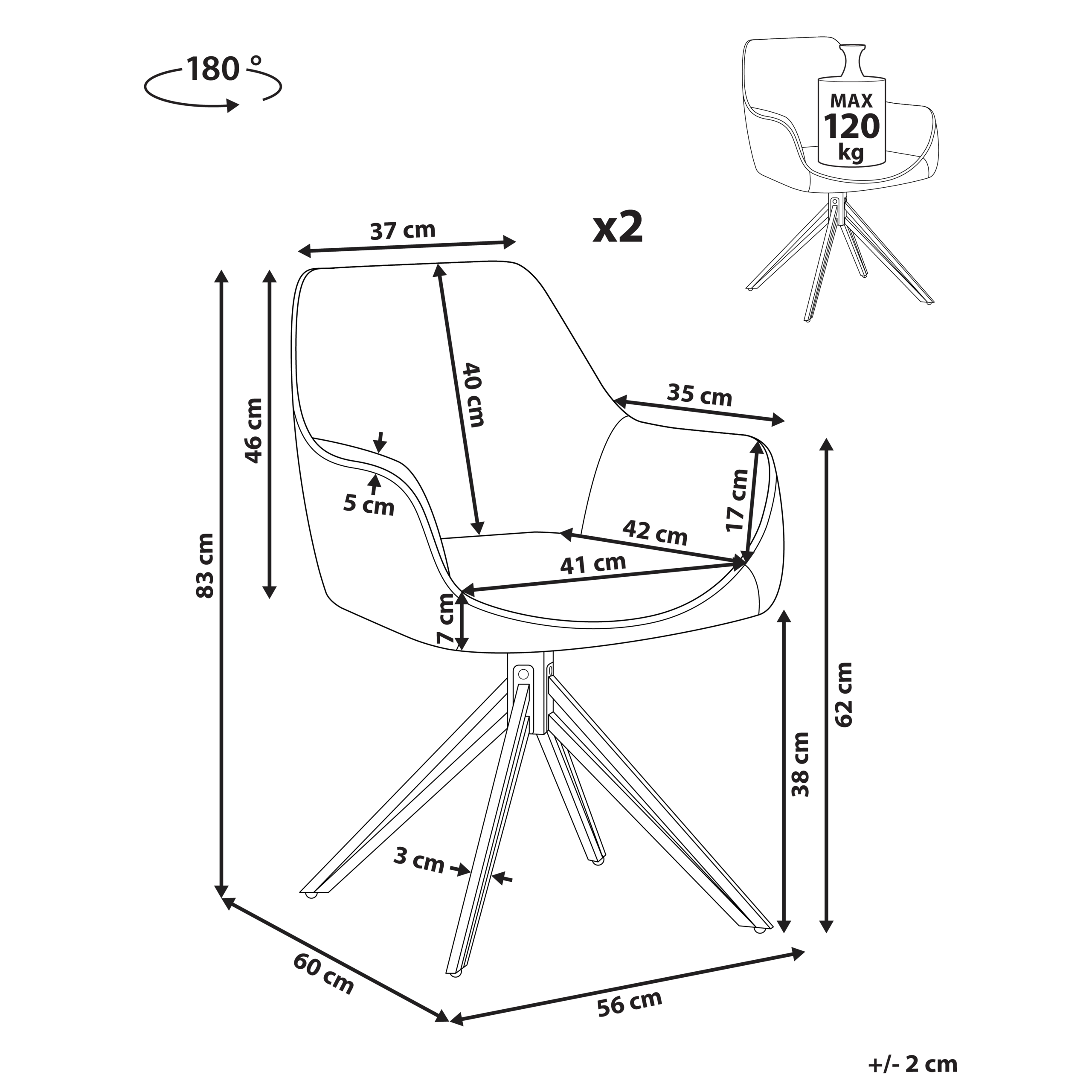Set of 2 dining chairs JODAR Swivel Green Blue [3]