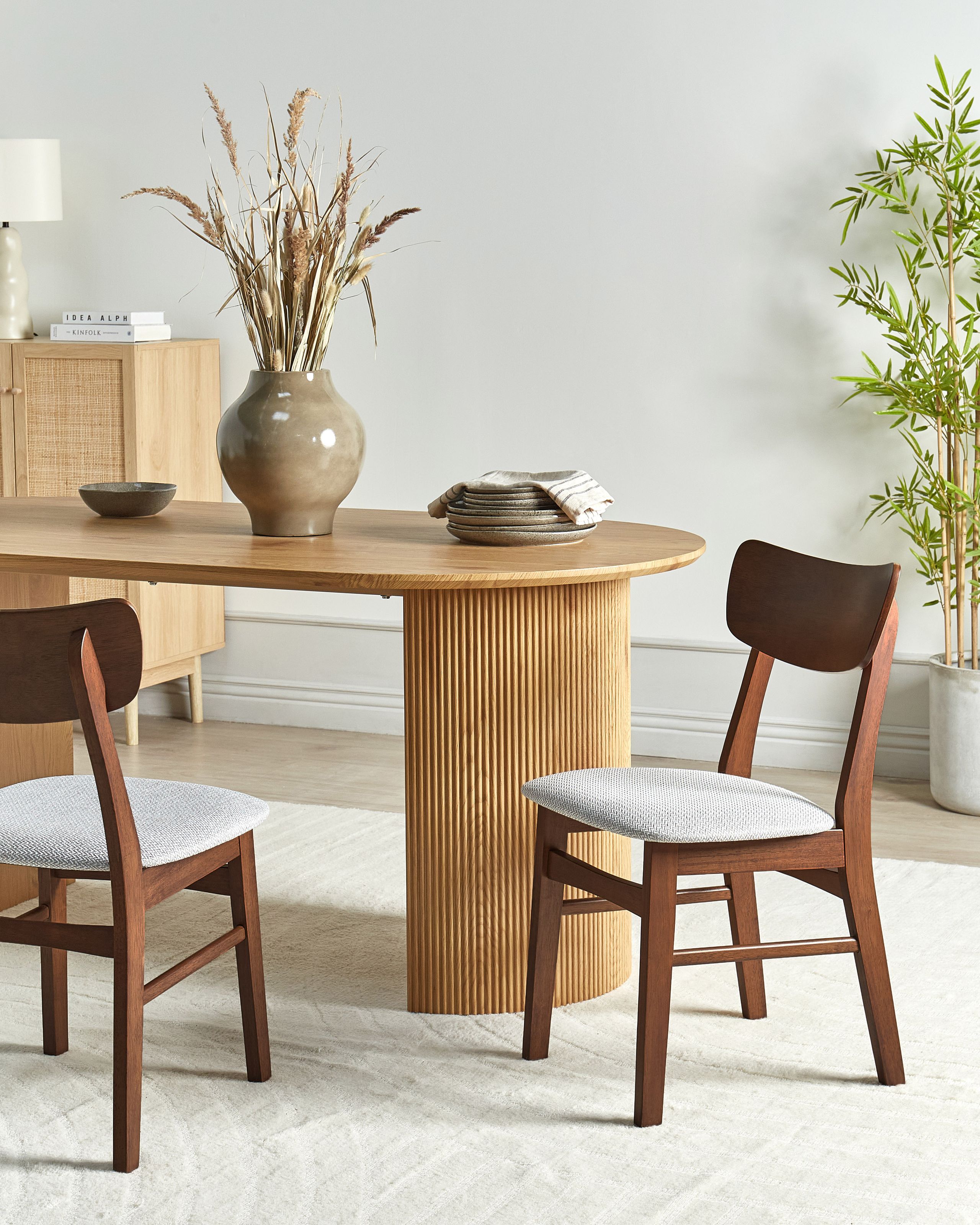 Scaun dining - Set de 2 scaune dining ANOKA Lemn Maro/Gri