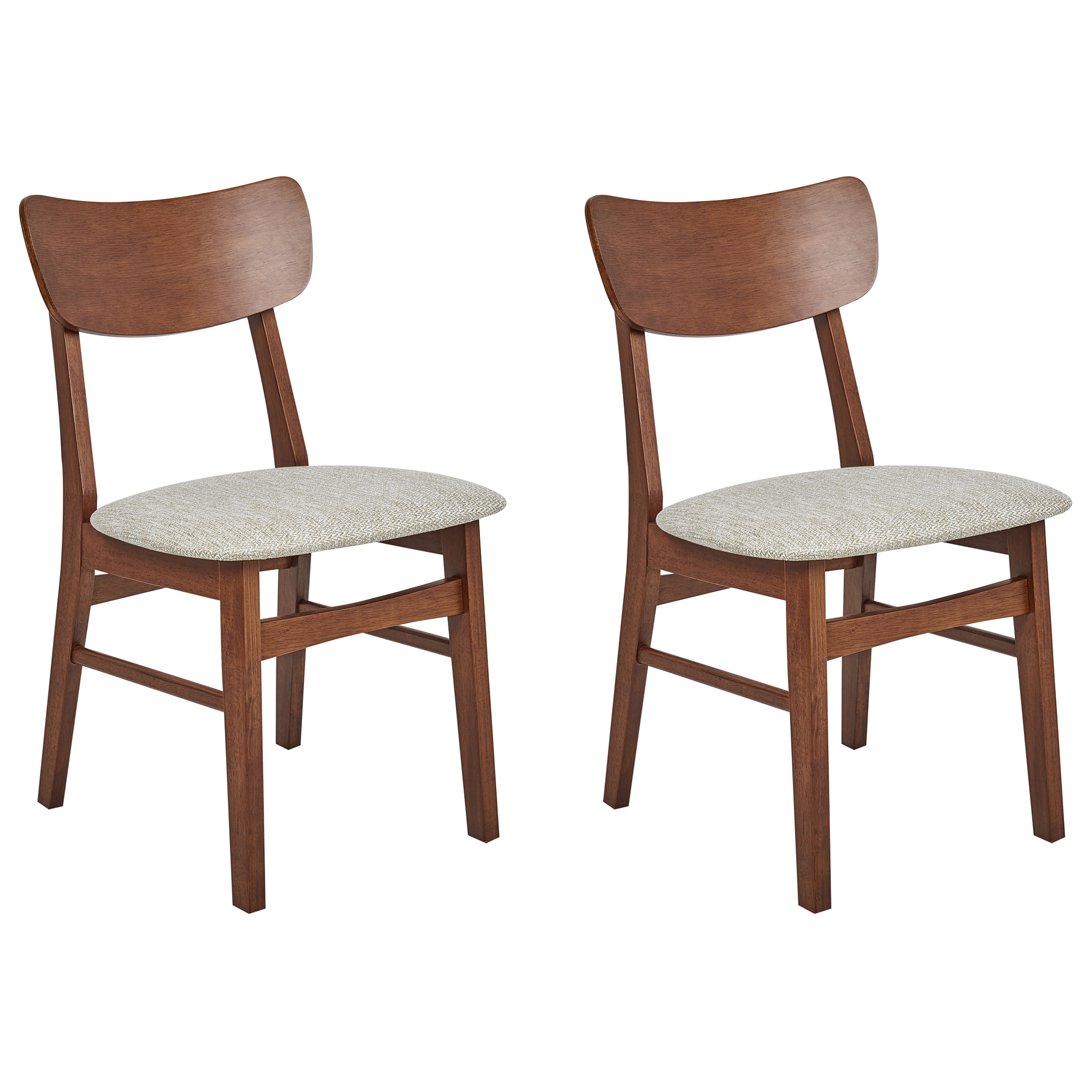 Set of 2 dining chairs ANOKA Brown/Beige wood [2]