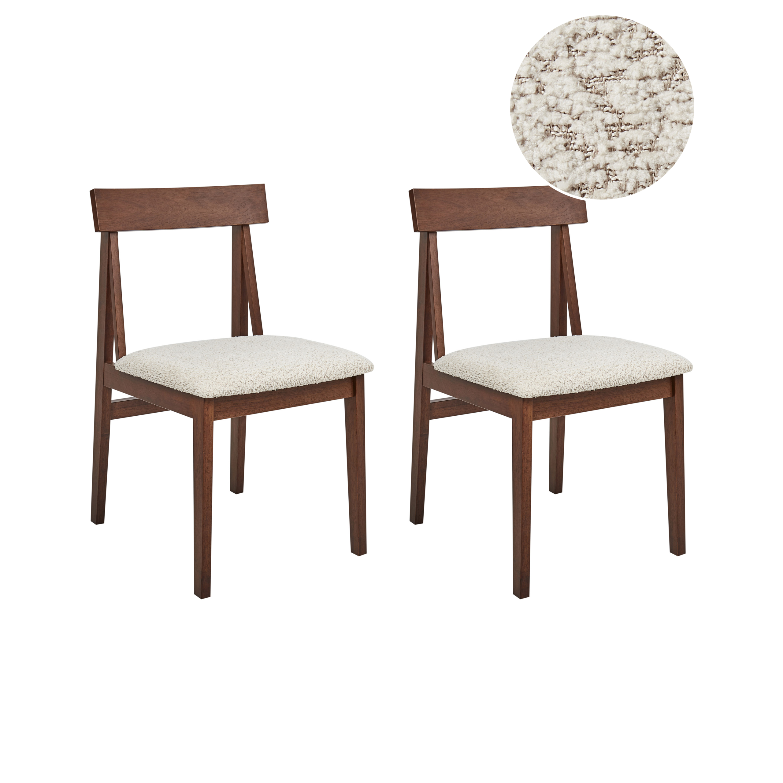 Set of 2 dining chairs ISLE Wood Brown/Beige [2]
