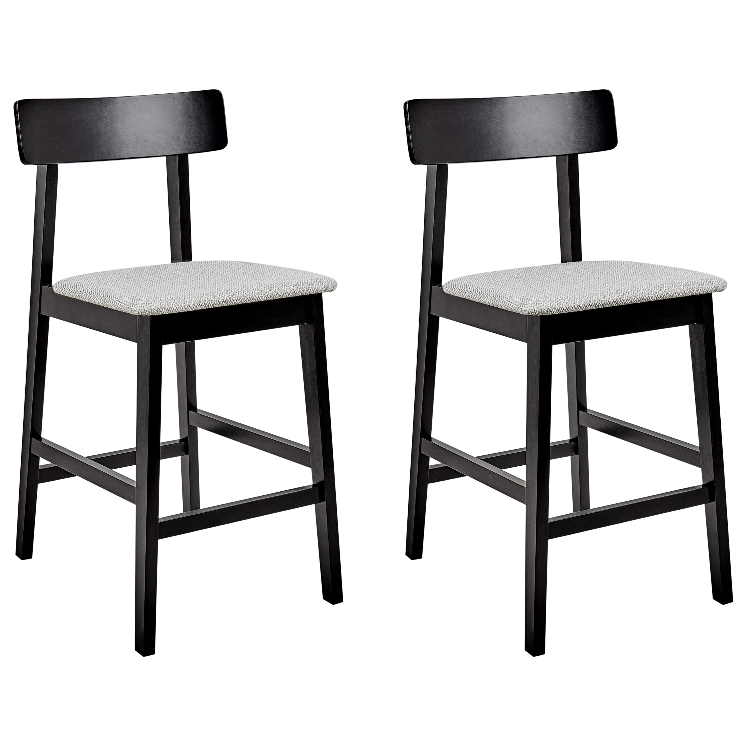 Set de 2 scaune de bar ISANTI Lemn Negru/Gri [2]