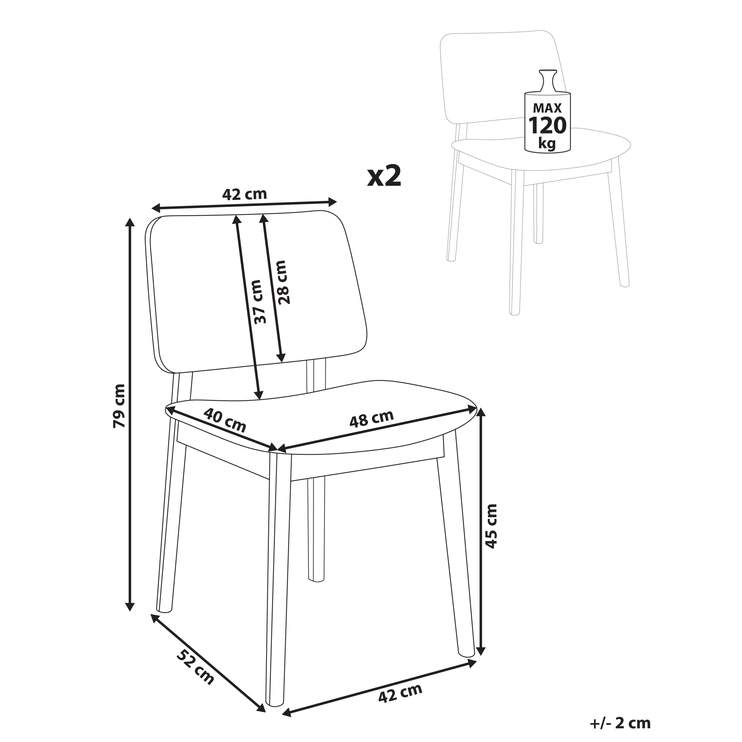 Set de 2 scaune dining BLANE Boucle Maro închis/Bej [3]