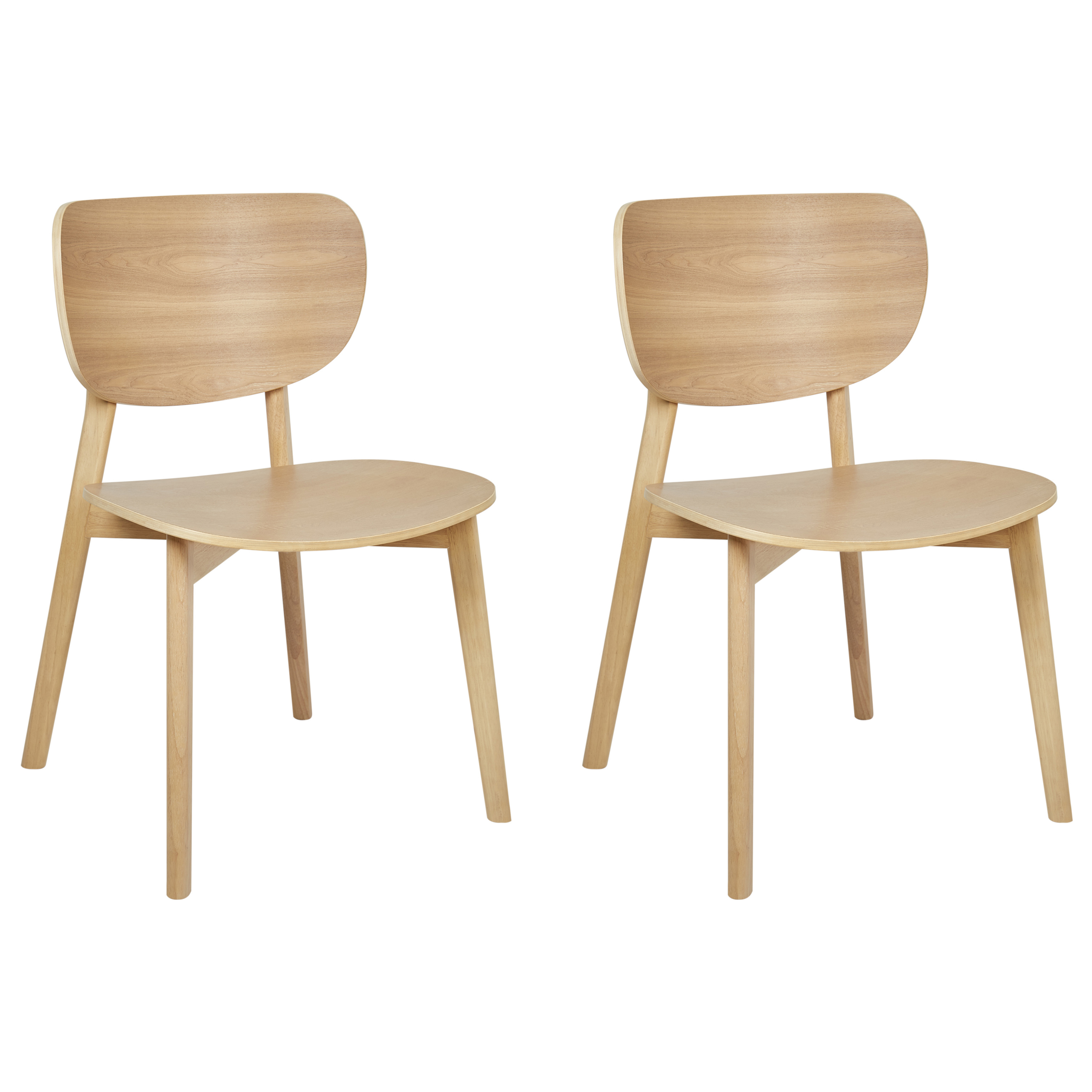 Set of 2 Dining Chairs OVERLY Wood Light Brown [1]