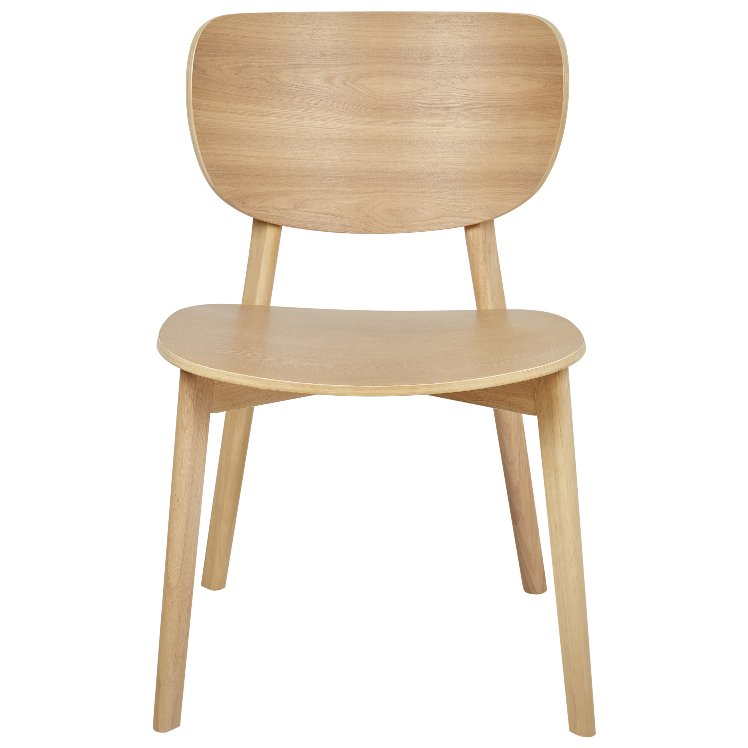 Set of 2 Dining Chairs OVERLY Wood Light Brown [4]