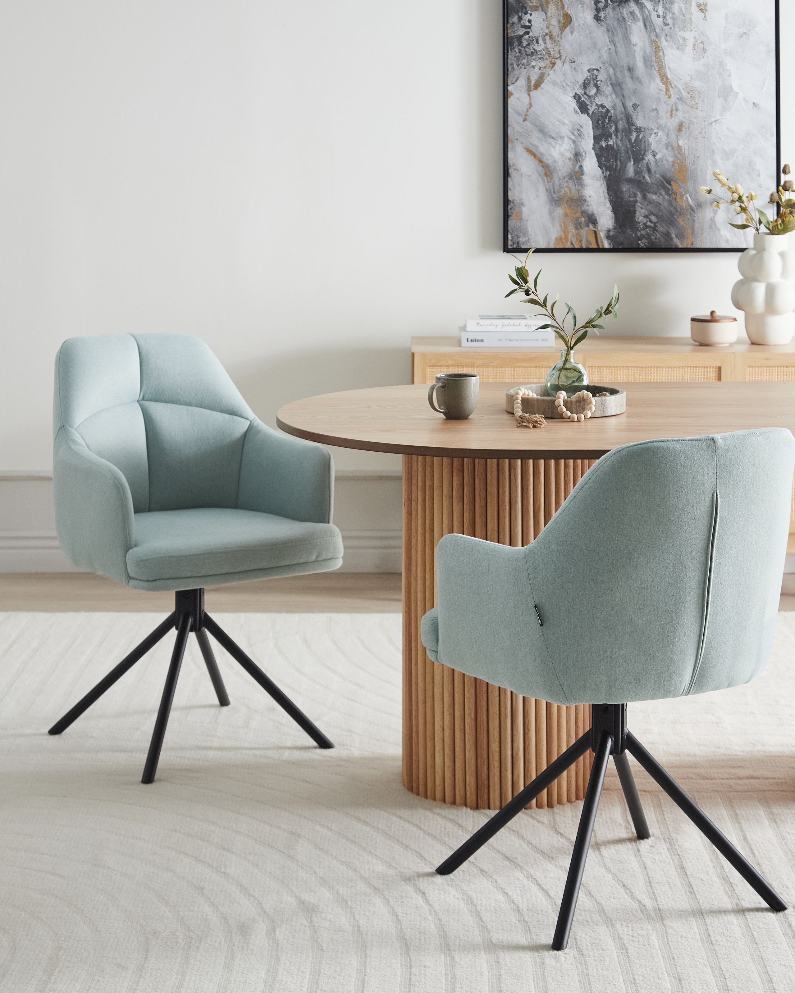 Scaun dining - Set of 2 dining chairs MIRA Swivel Mint Green