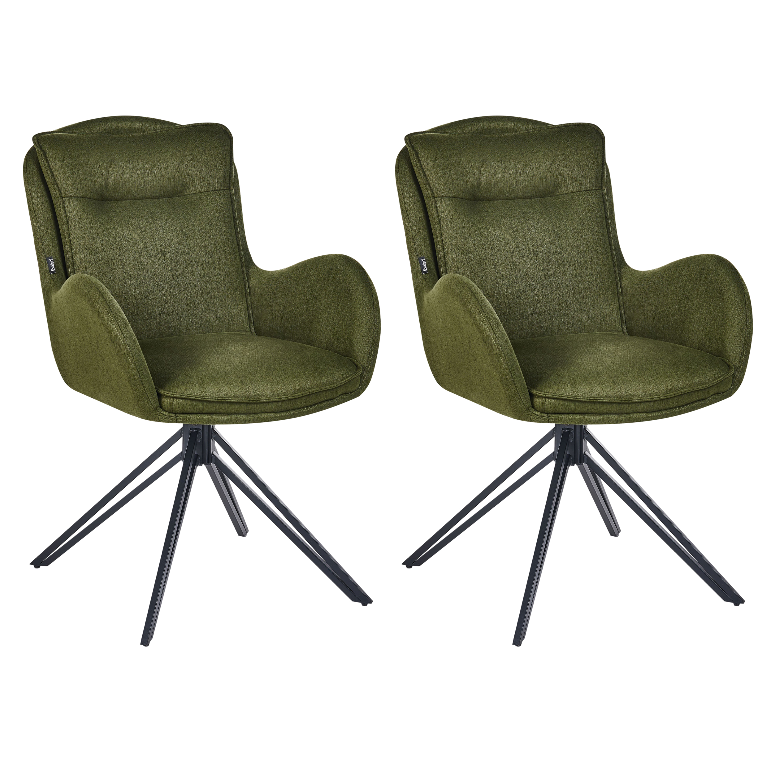 Set of 2 Swivel Dining Chairs AVELAR Dark Green [2]