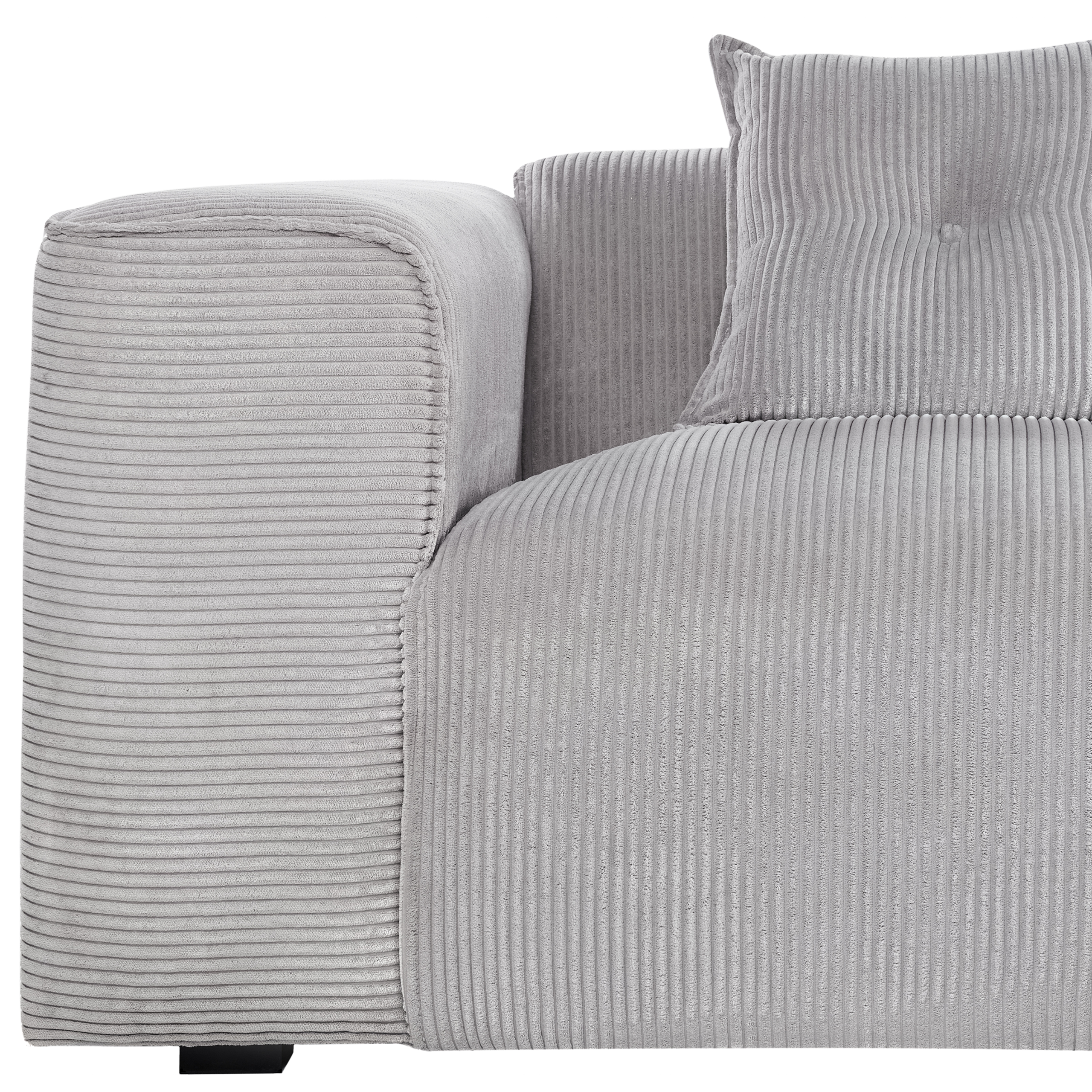 DOLVA 3-seater corner sofa Velour Light Grey Left [7]