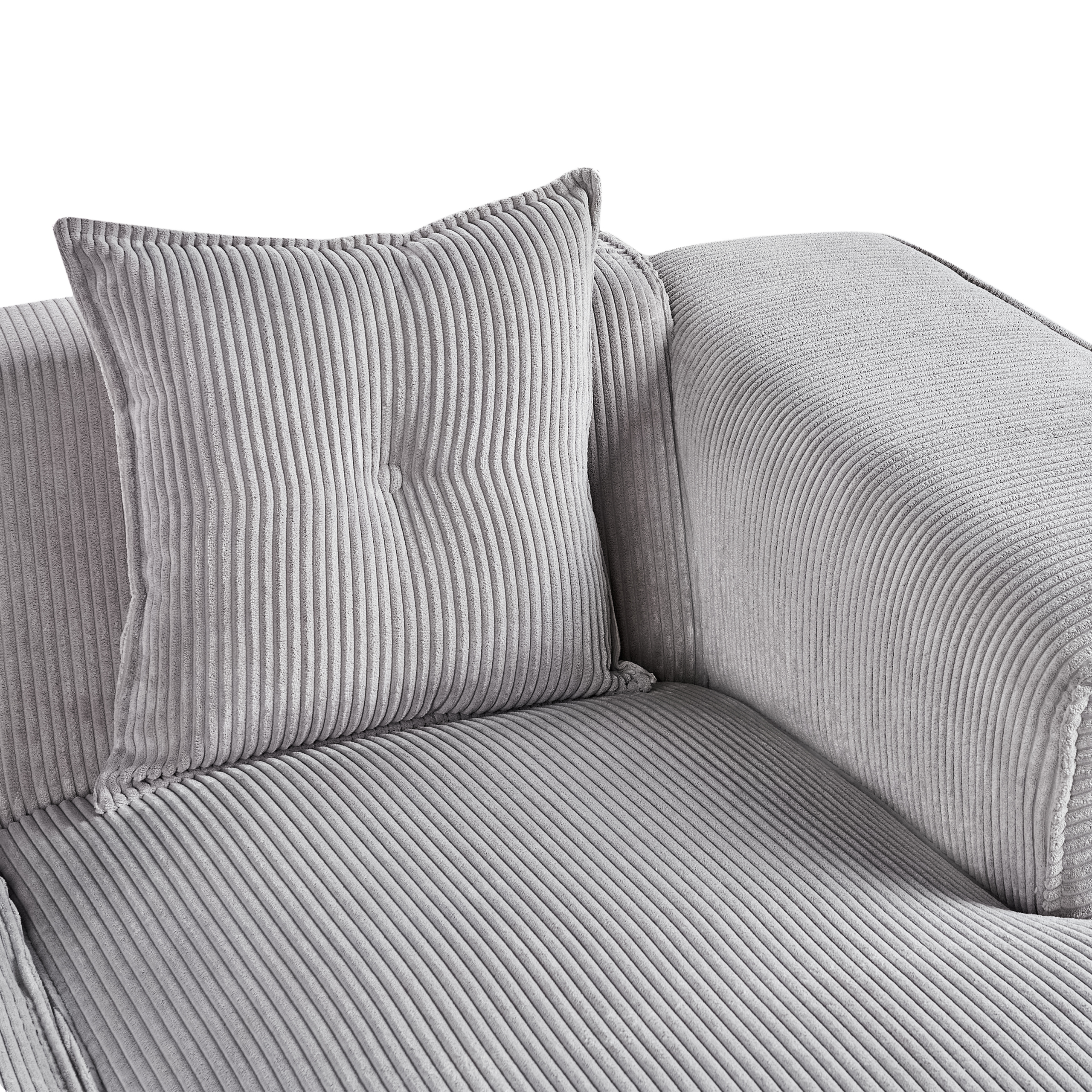 DOLVA 3-seater corner sofa Velour Light Grey Left [8]