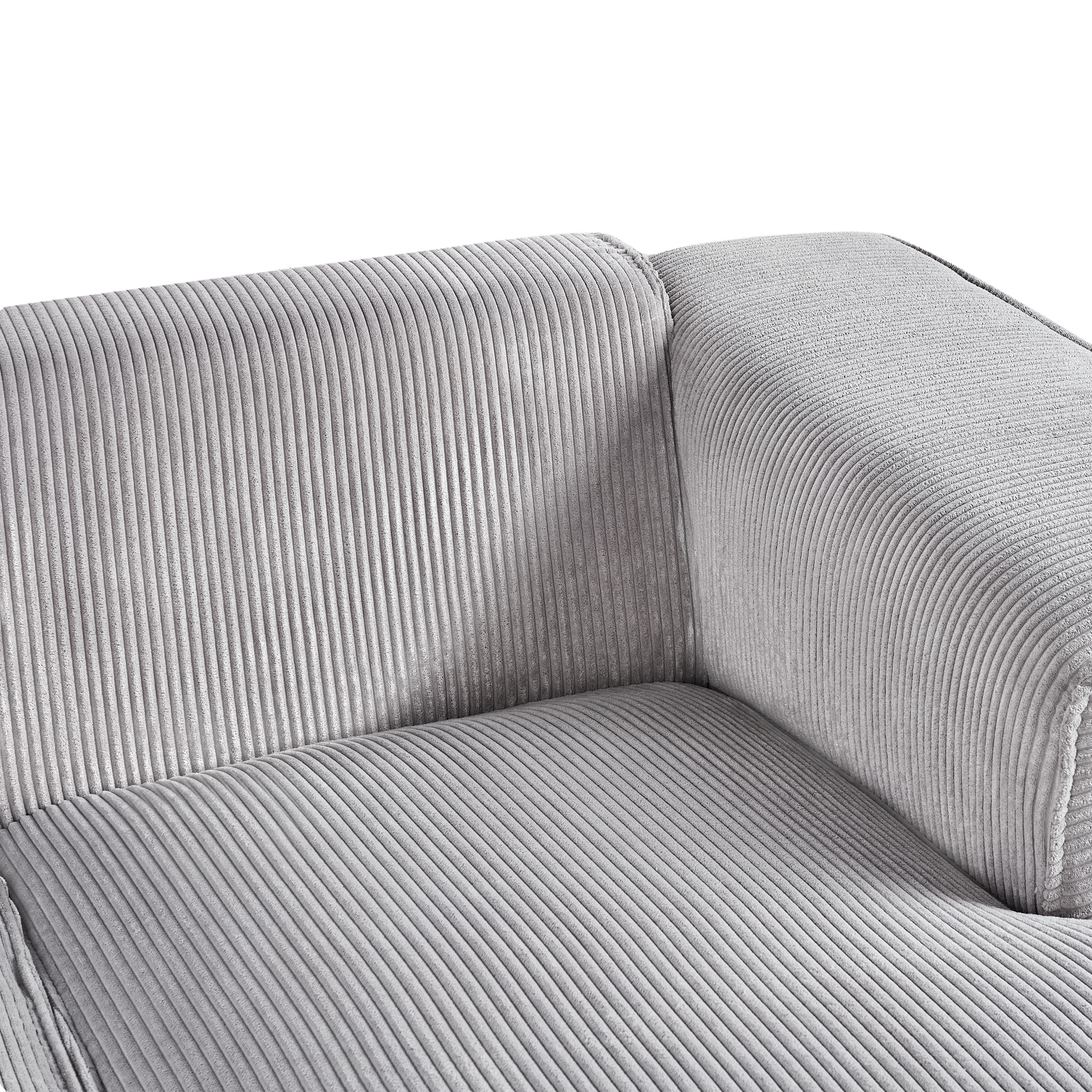 DOLVA 3-seater corner sofa Velour Light Grey Left [9]