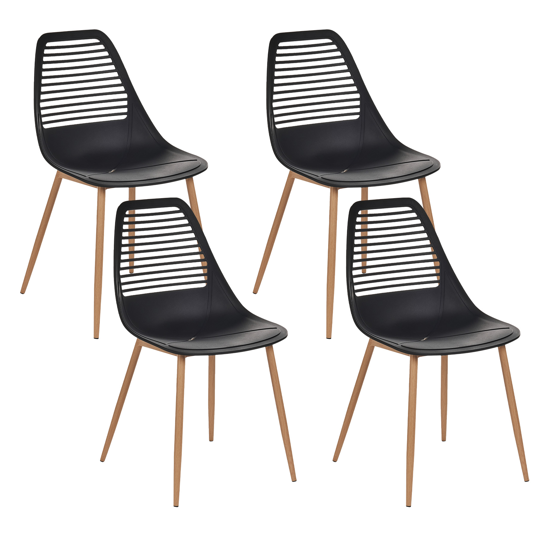 Set of 4 dining chairs MONTELLO Black [2]