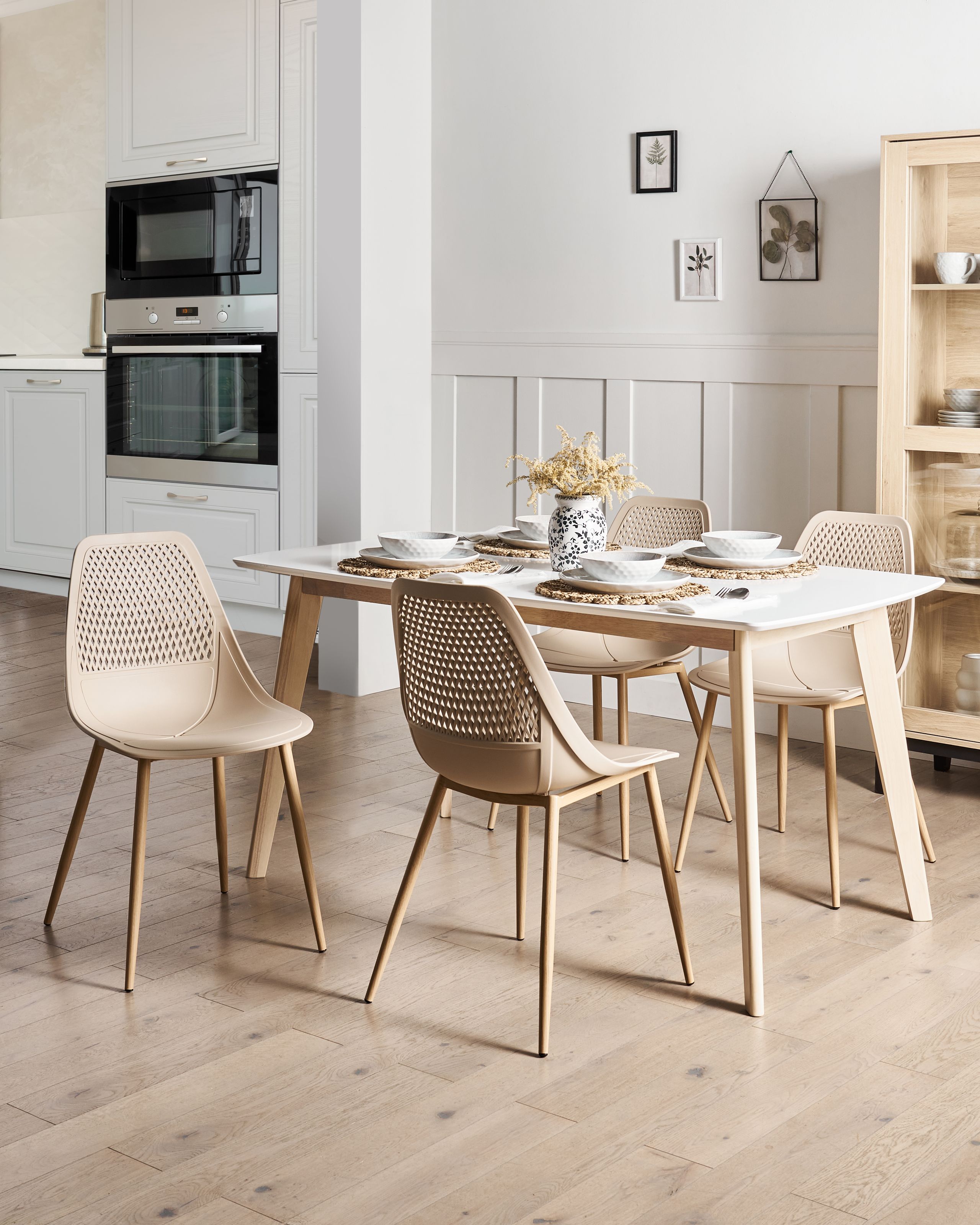 Scaun dining - Set de 4 scaune dining HAZELTON Bej