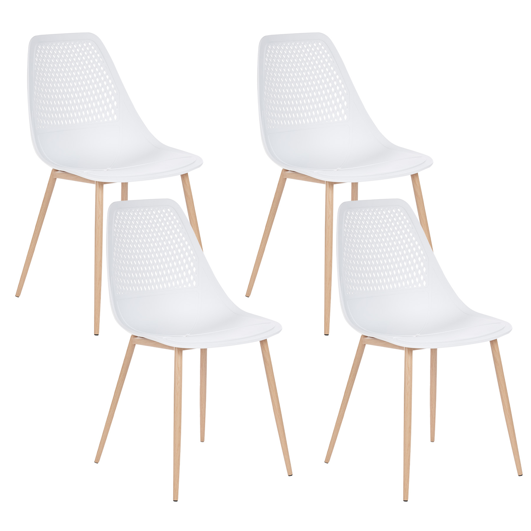 Set de 4 scaune dining HAZELTON Alb [2]