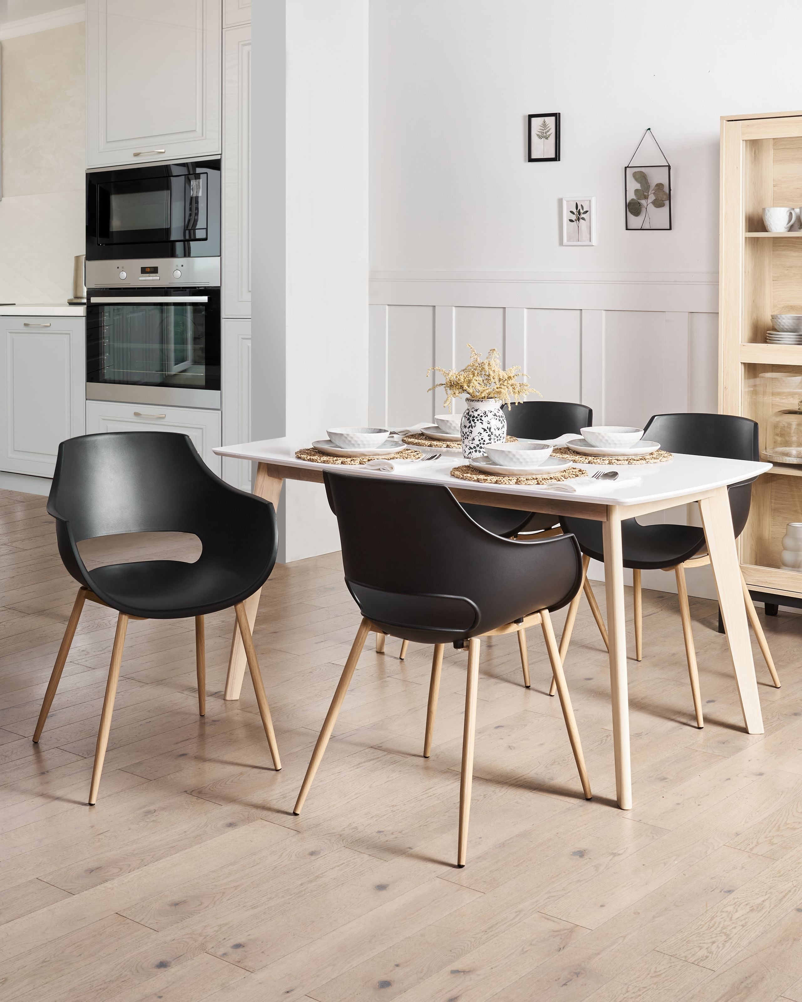 Scaun dining - Set de 4 scaune dining MILLERS Negru