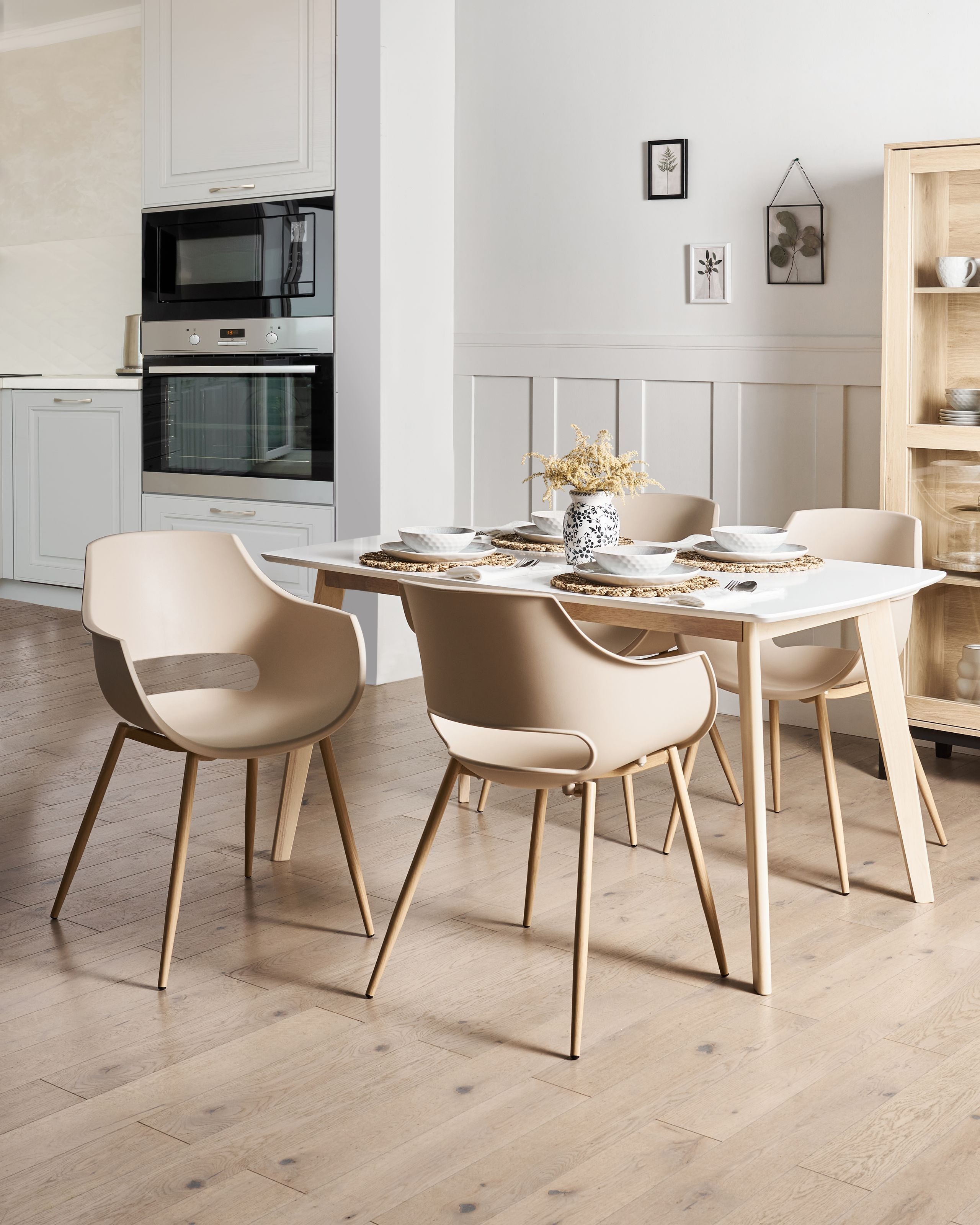 Scaun dining - Set de 4 scaune dining MILLERS Bej