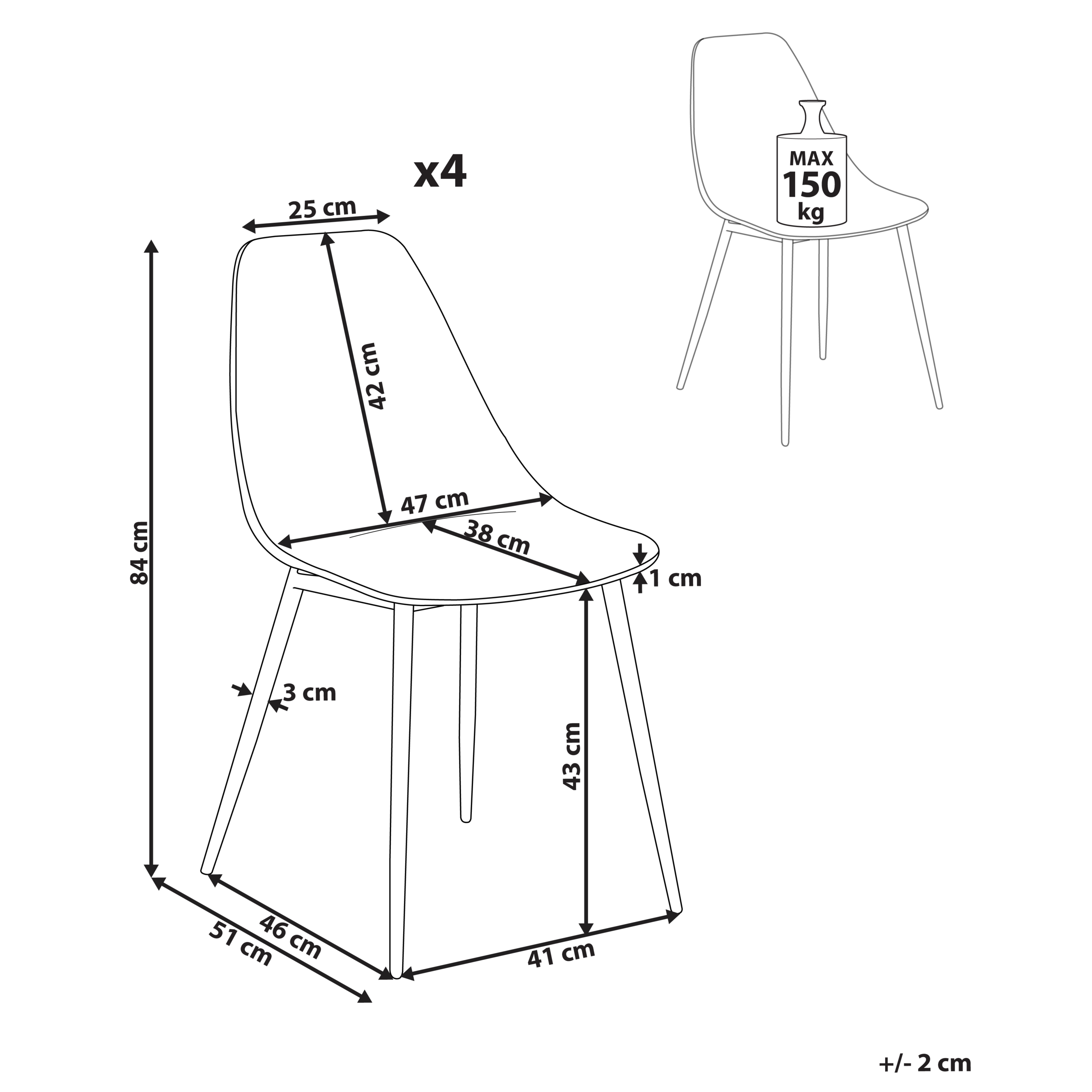 Set de 4 scaune dining TAKILMA Transparent [3]