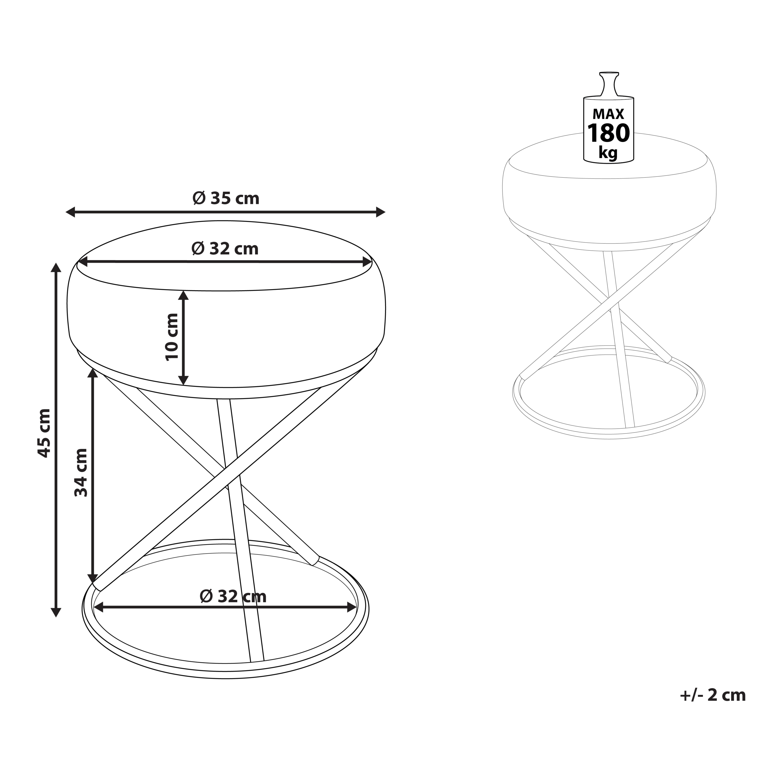 Stool PRESHO Boucle Off-White [3]