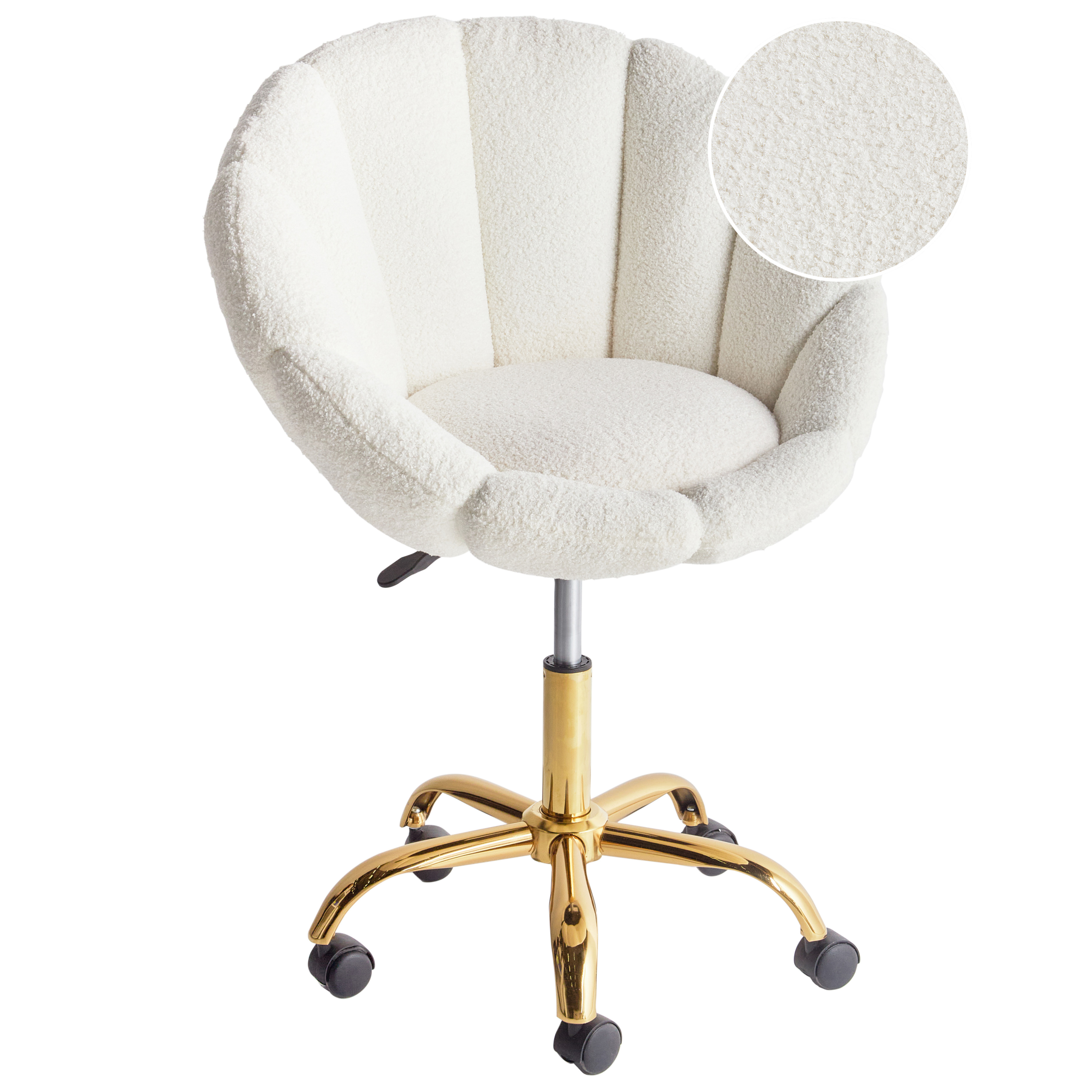 Office Chair ANNABELLE Boucle White [2]