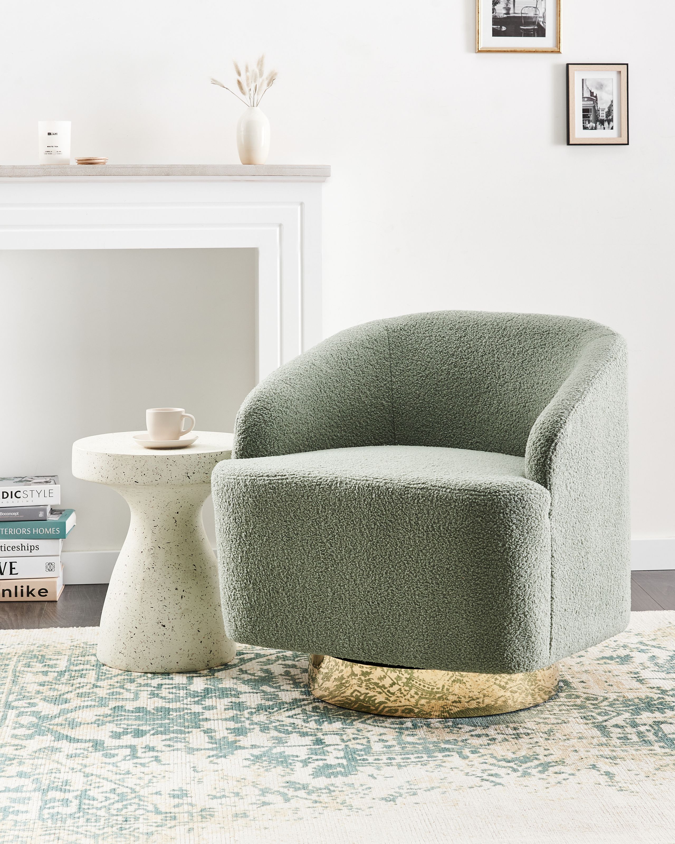 Fotoliu - Fotoliu LAVIK Boucle Verde deschis