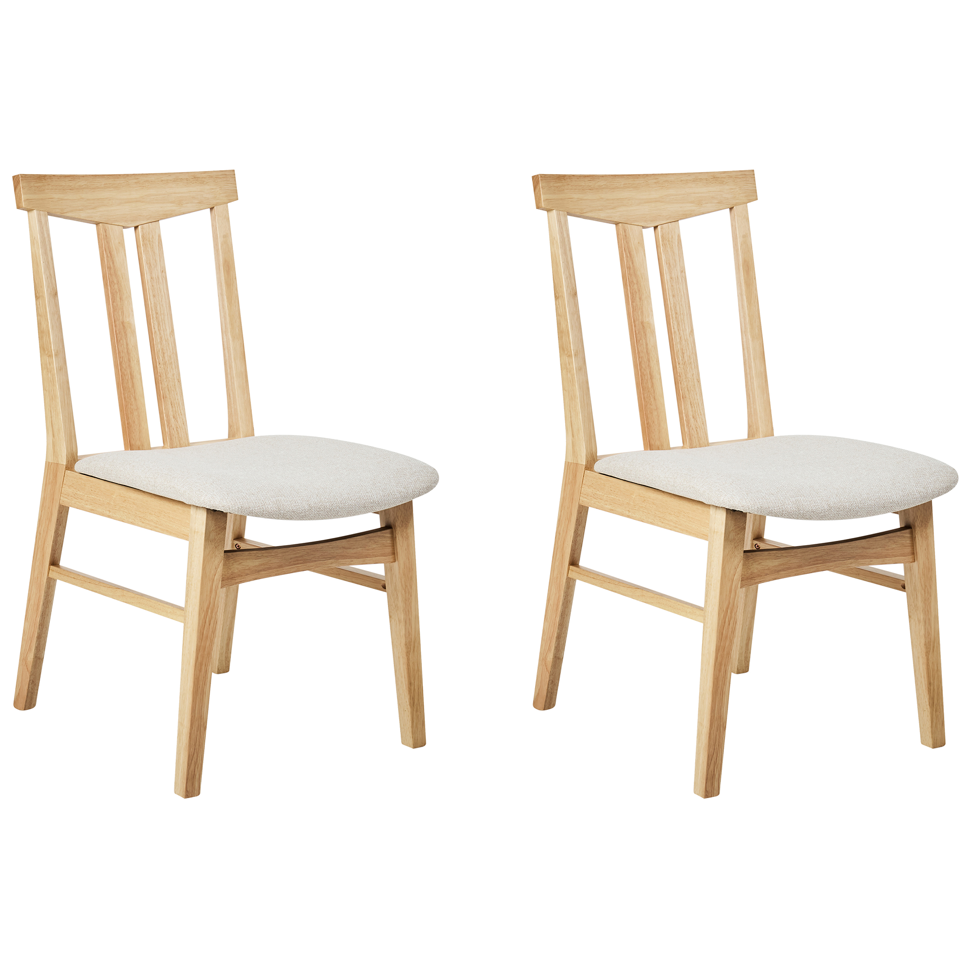Set de 2 scaune dining AVALON Lemn Bej deschis [2]