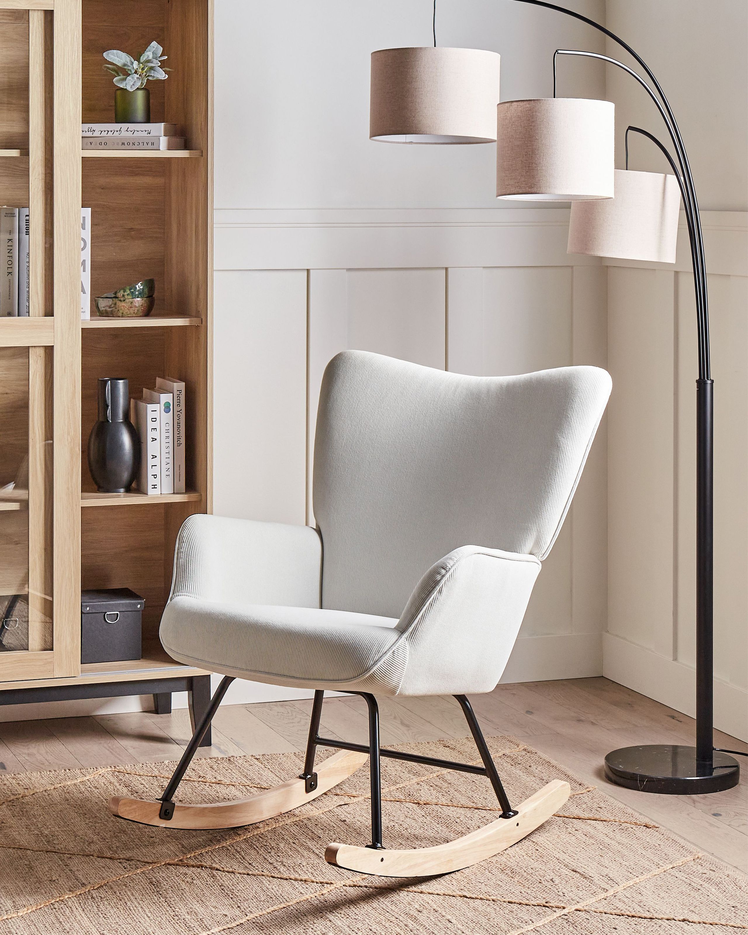 Fotoliu de relaxare - Balansoar ARSET Velur Alb-murdar