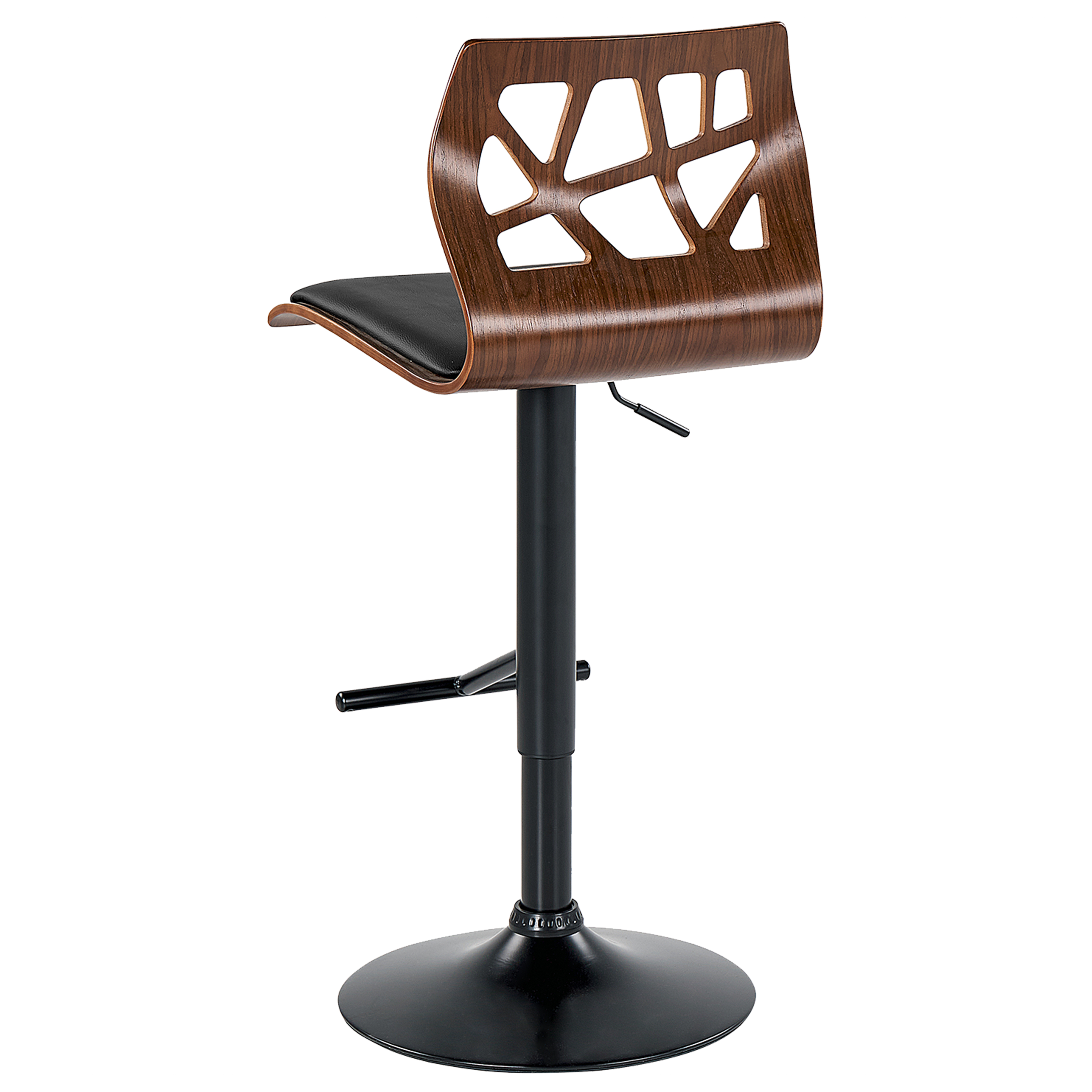 Set of 2 Bar Chairs PETERSBURG Eco Leather Swivel Black [6]