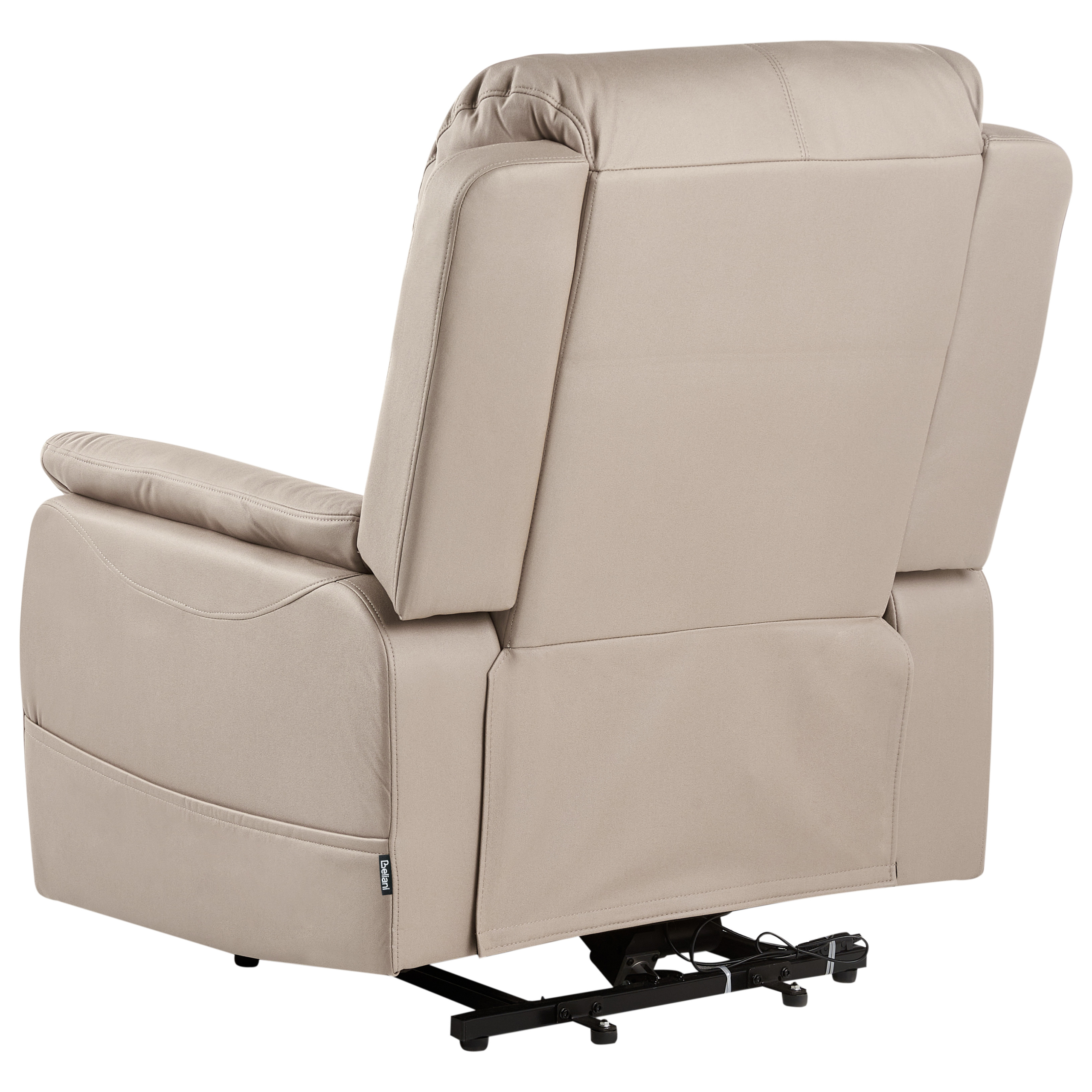 Set of 2 GLORIE electric recliner armchair with massage function Eco-leather Taupe [7]