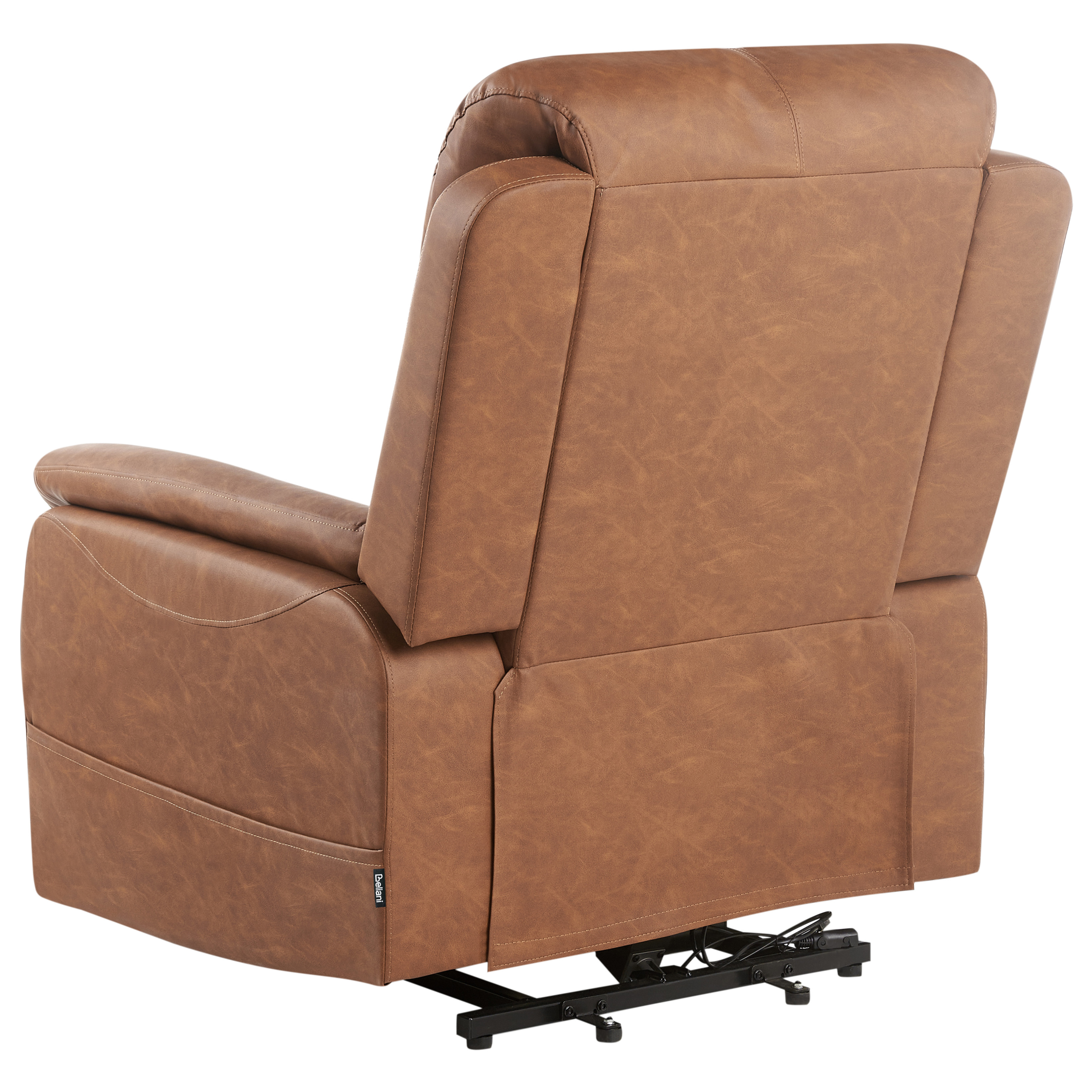 GLORIE electric recliner armchair with massage function Eco-leather Brown [7]