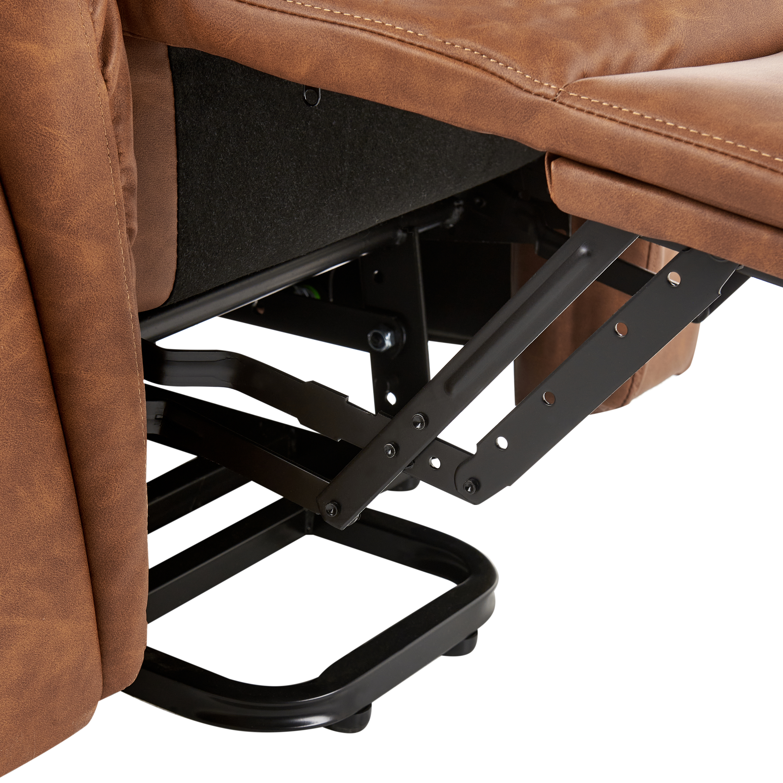 Fotoliu cu recliner electric GLORIE cu funcție de masaj Piele ecologică Maro [9]