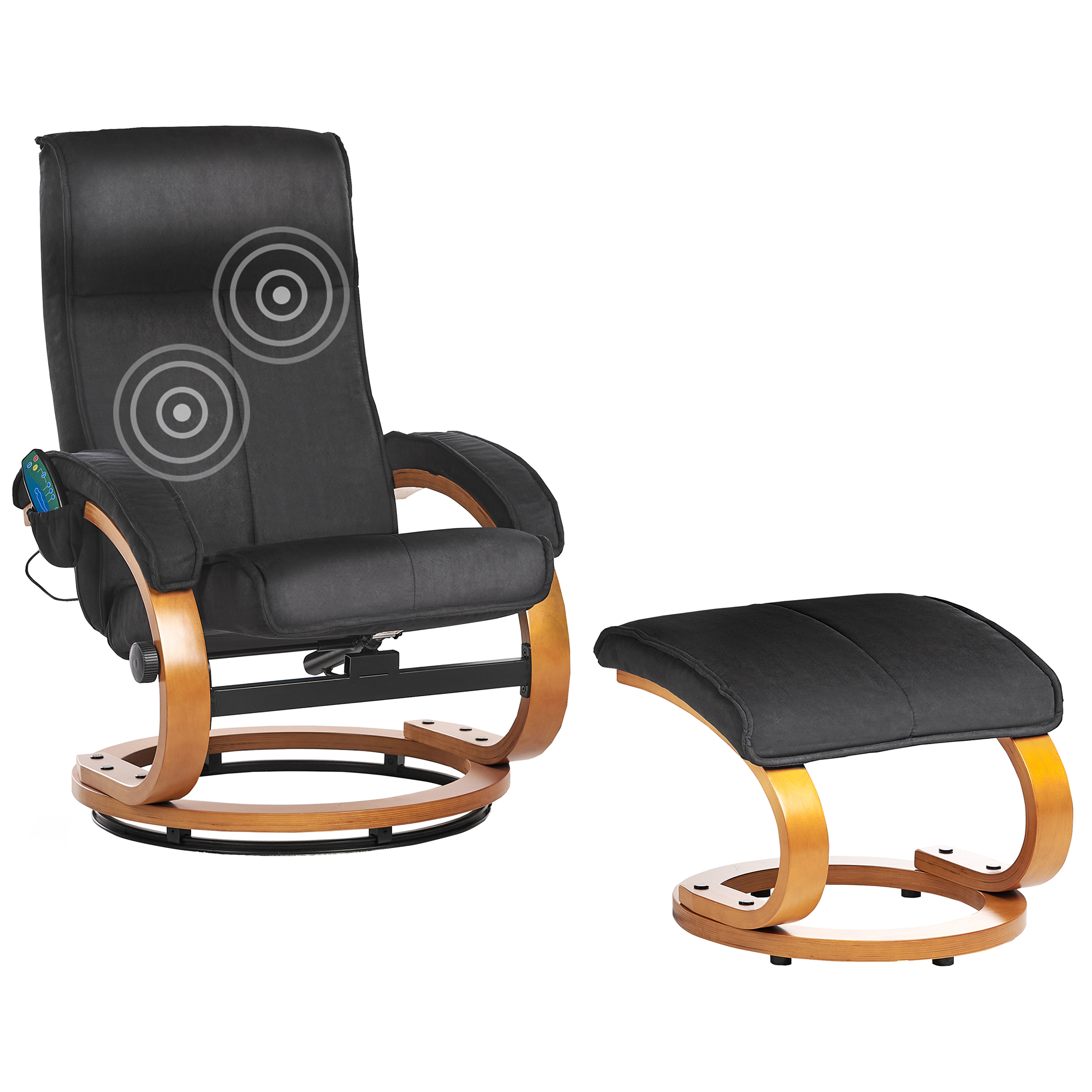 HERO massage armchair with stool Black [2]