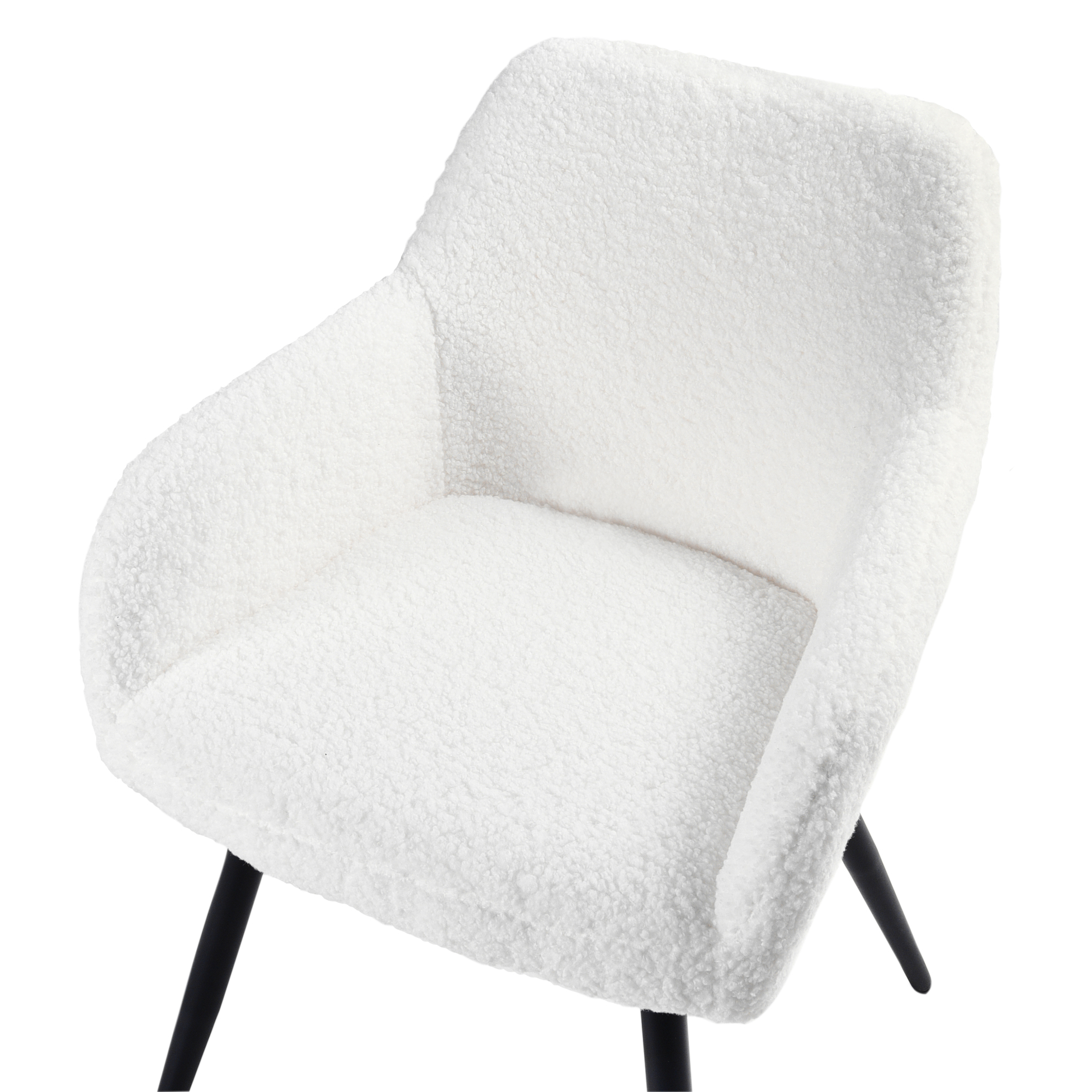 Set of 2 dining chairs CASMALIA Boucle Off-white [8]