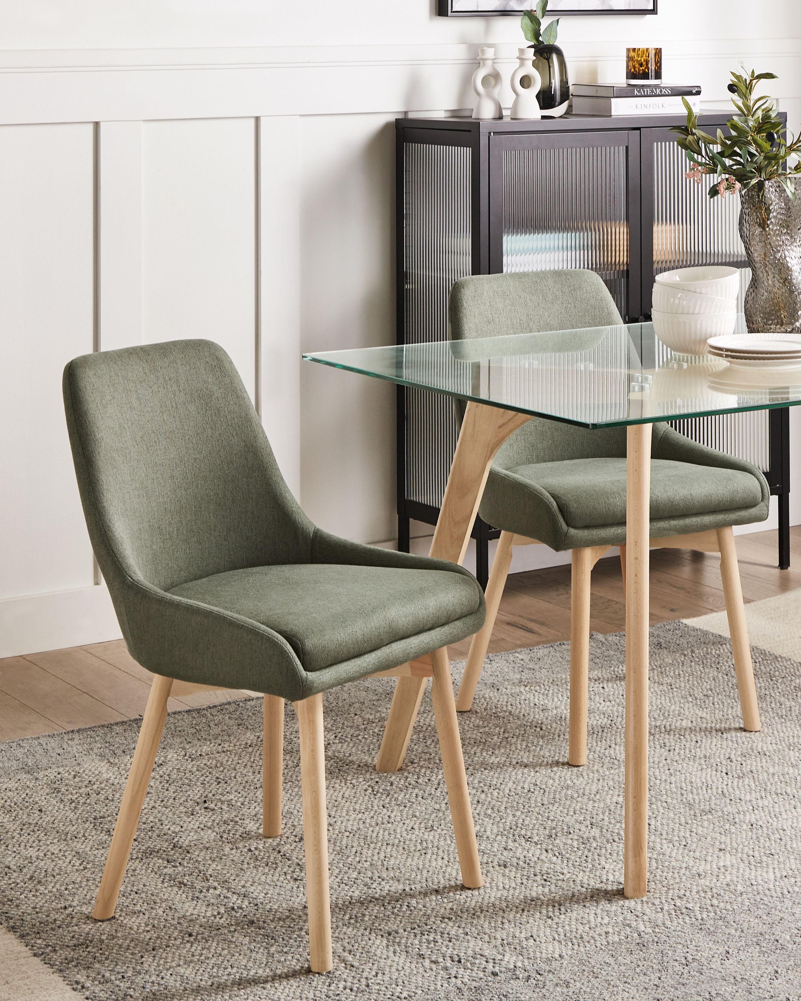 Scaun dining - Set of 2 dining chairs MELFORT Dark Green