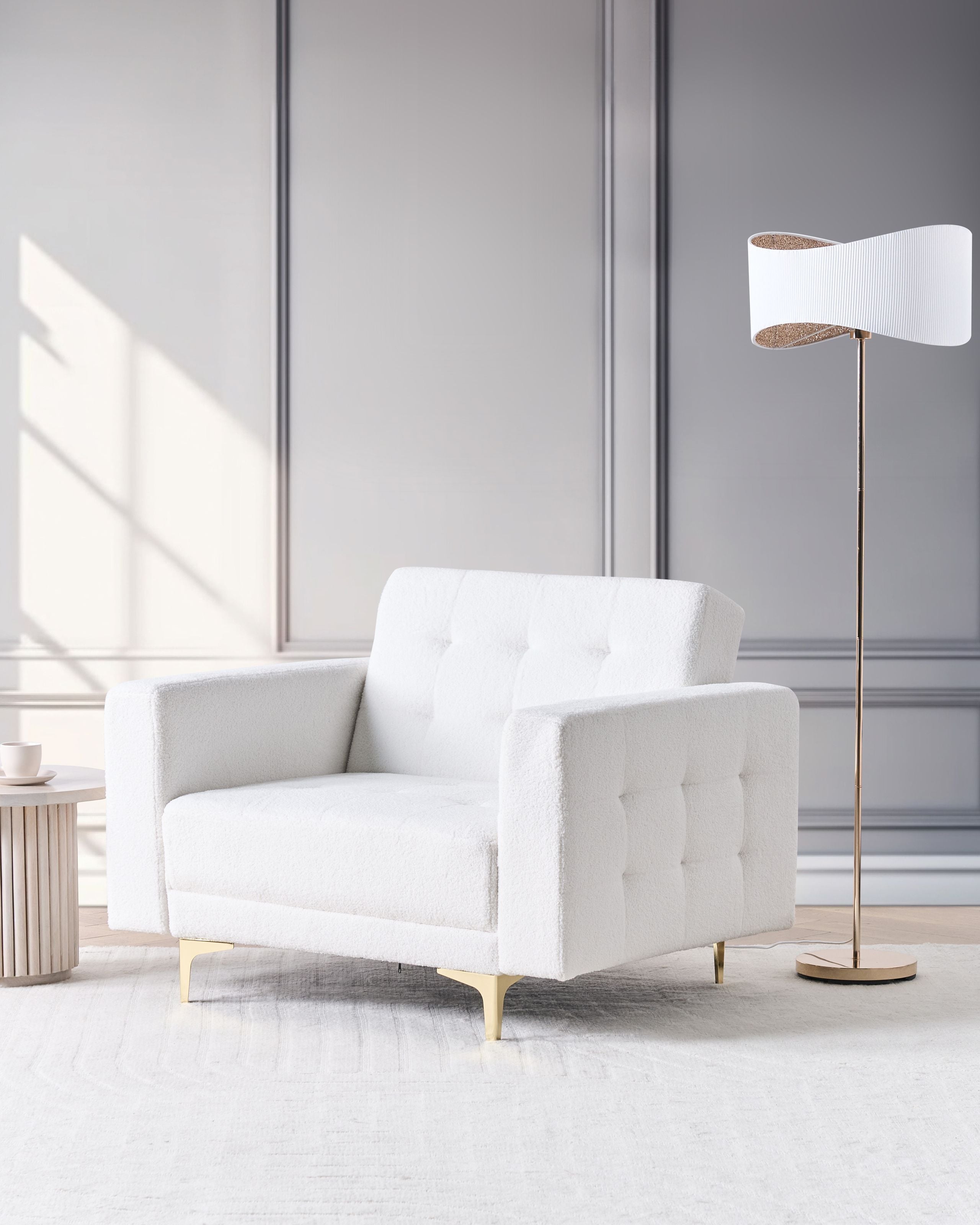 Fotoliu - ABERDEEN Armchair Boucle Off-White